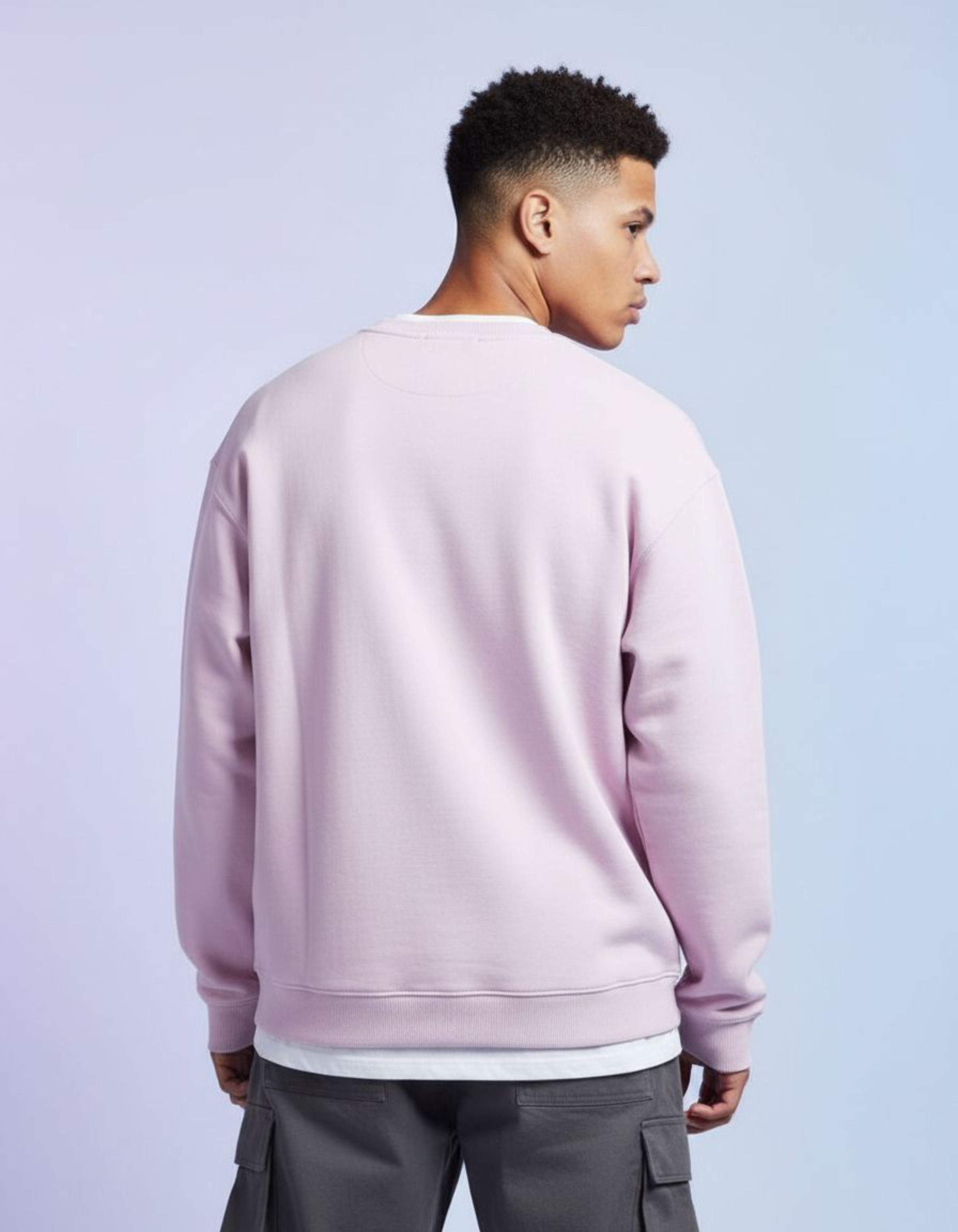 Solid Light Pink Oversized Sweatshirt