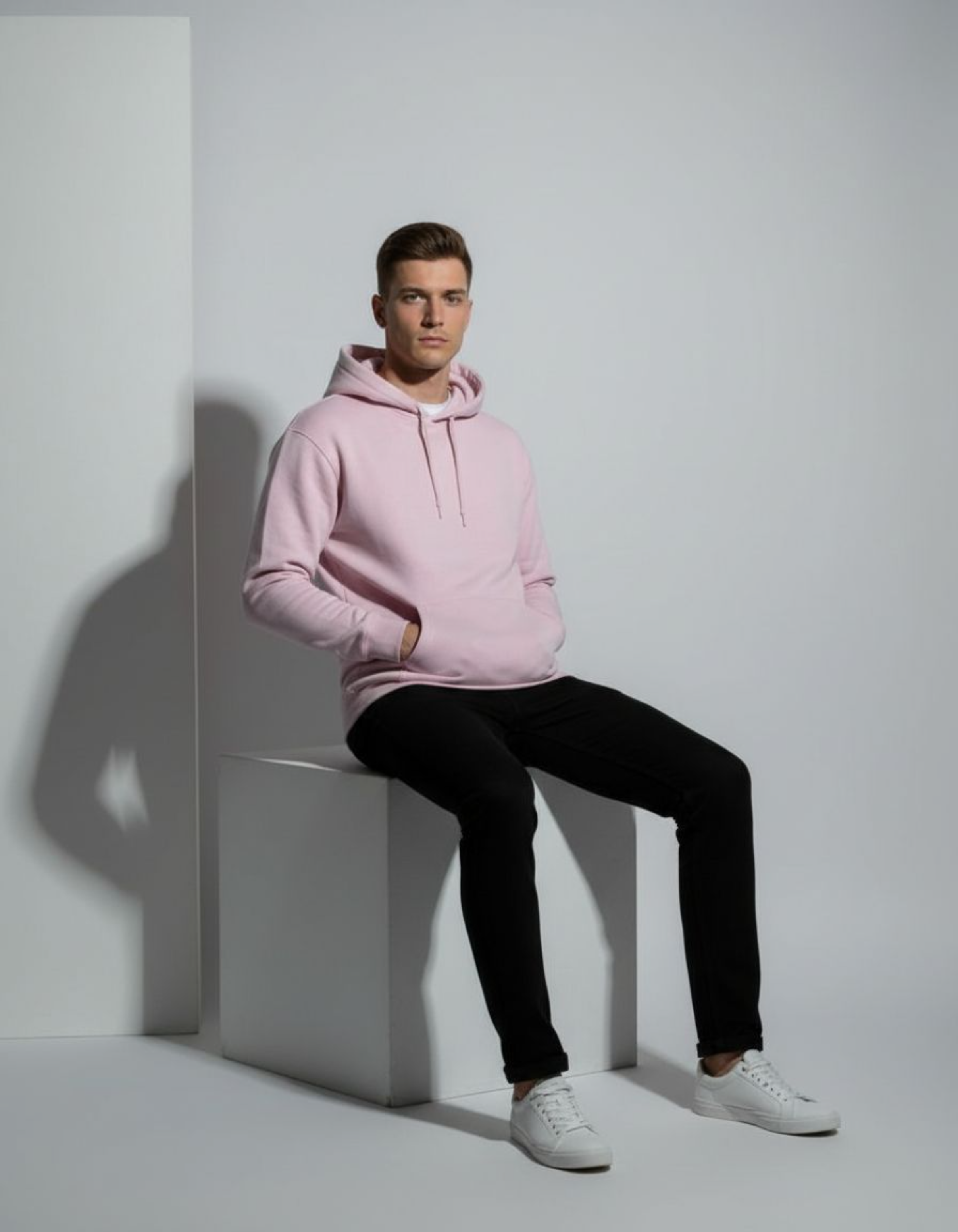 Solid Light Pink Hoodie
