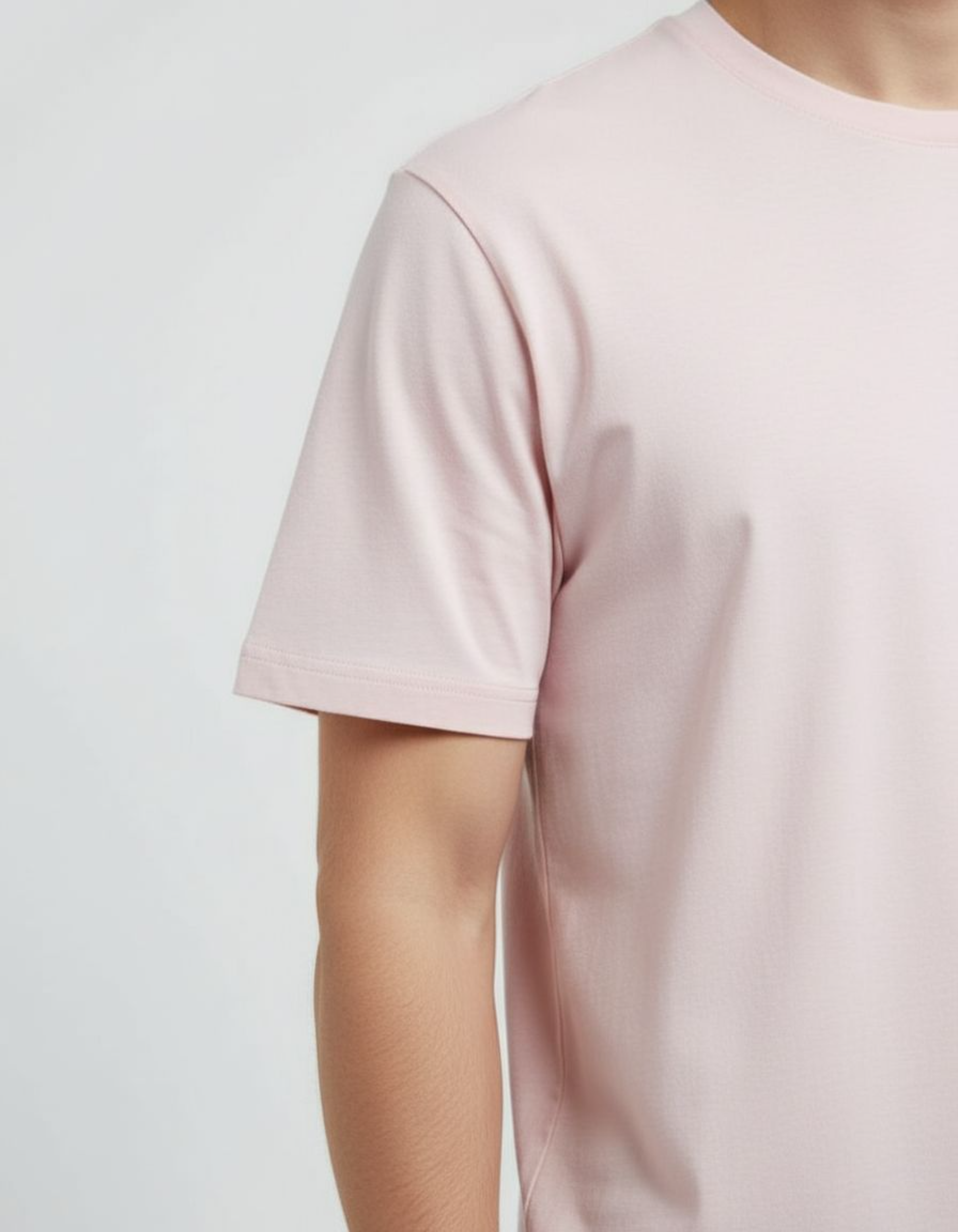 Solid Light Pink Regular Fit T-Shirt