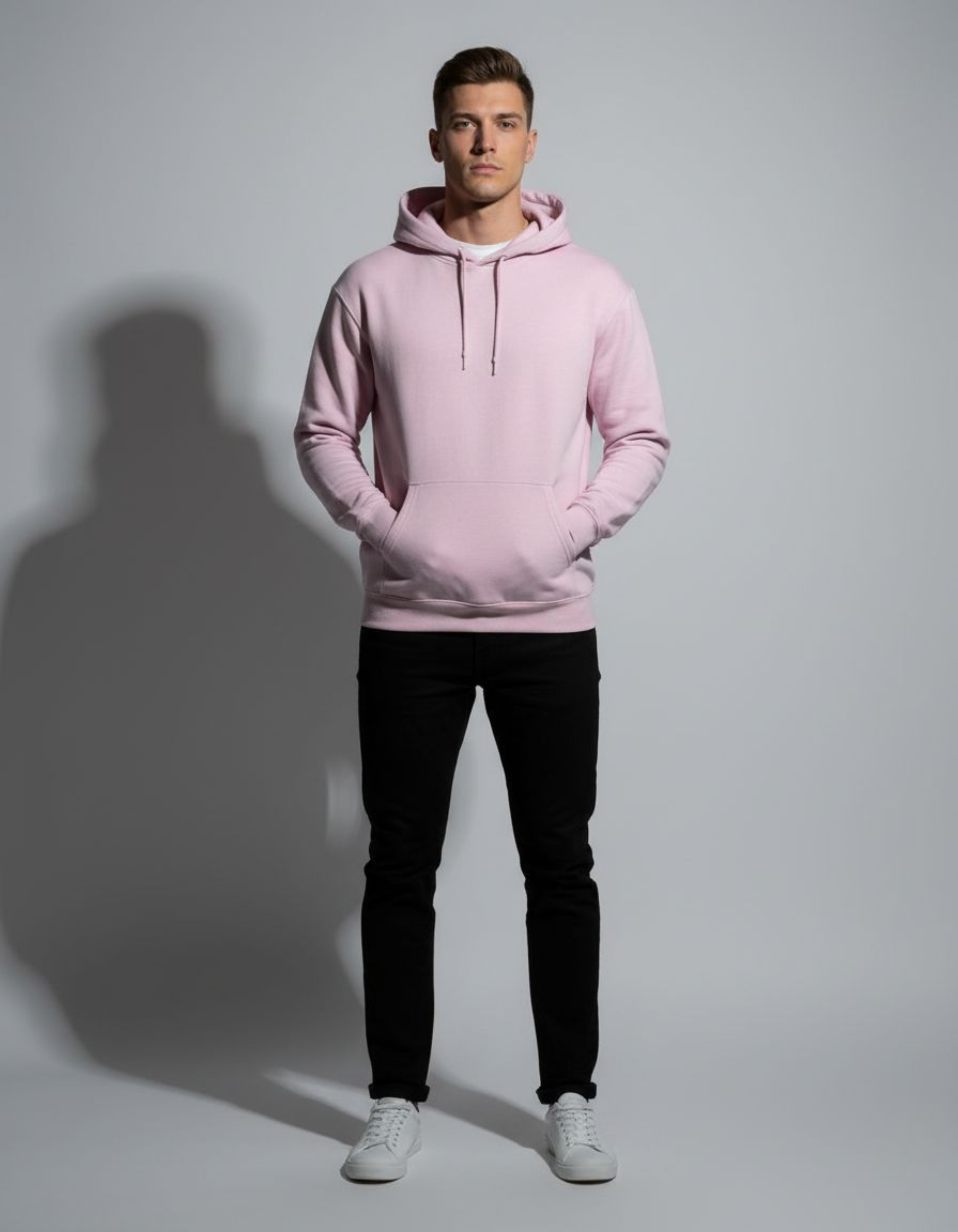 Solid Light Pink Hoodie