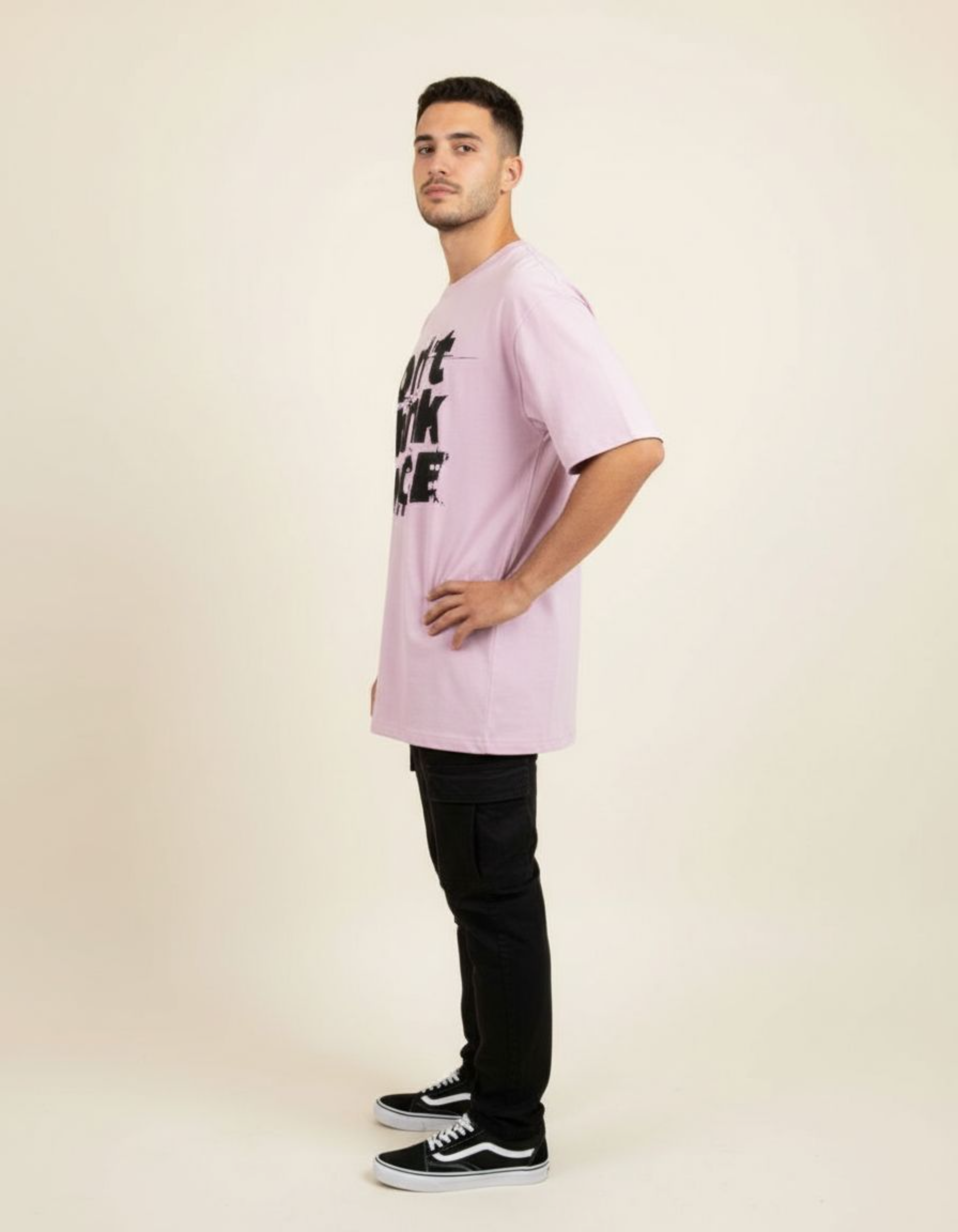 Light Pink Don't Think Twice Oversized Typography T-Shirt