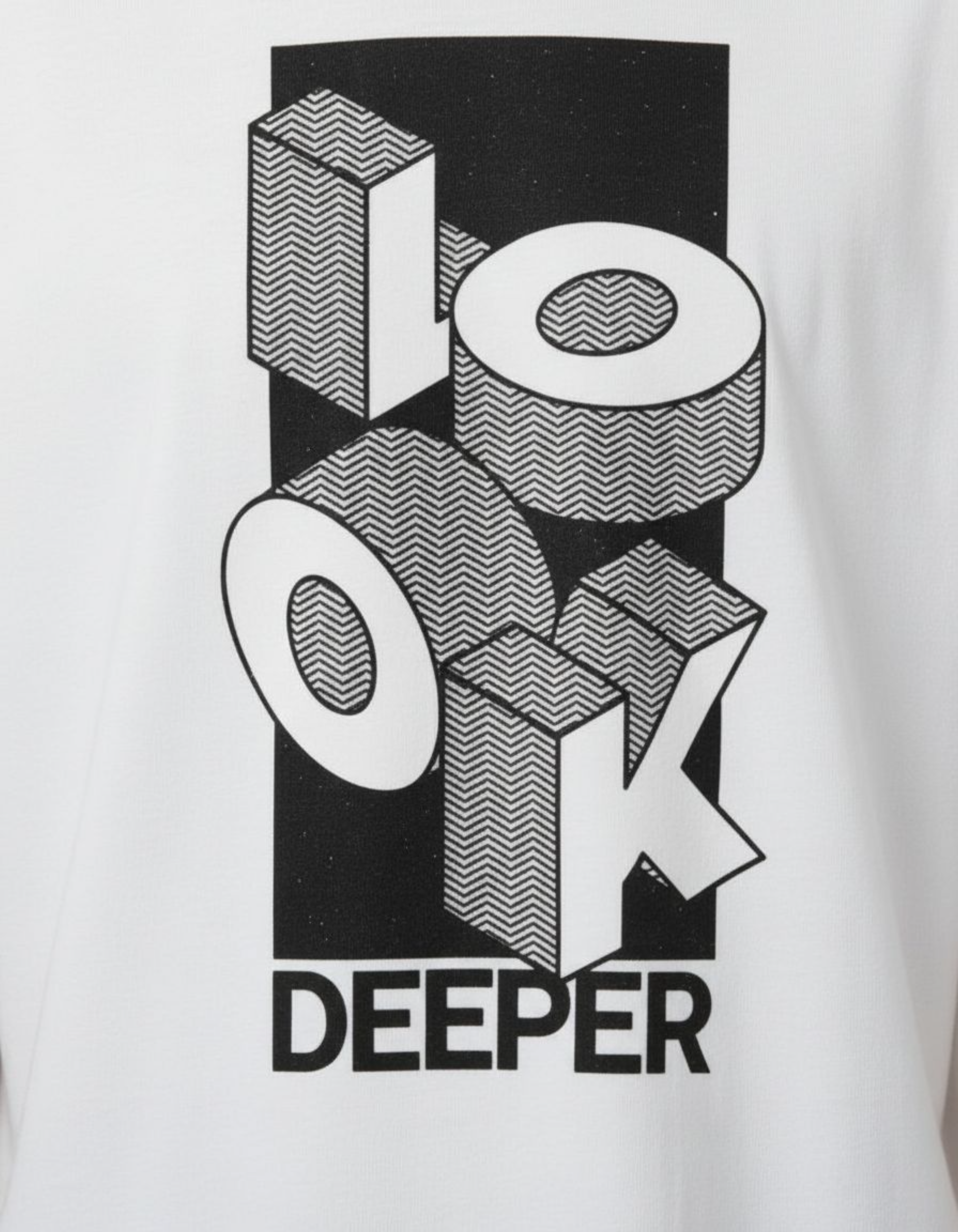 White Look Deeper Oversized Typography T-Shirt