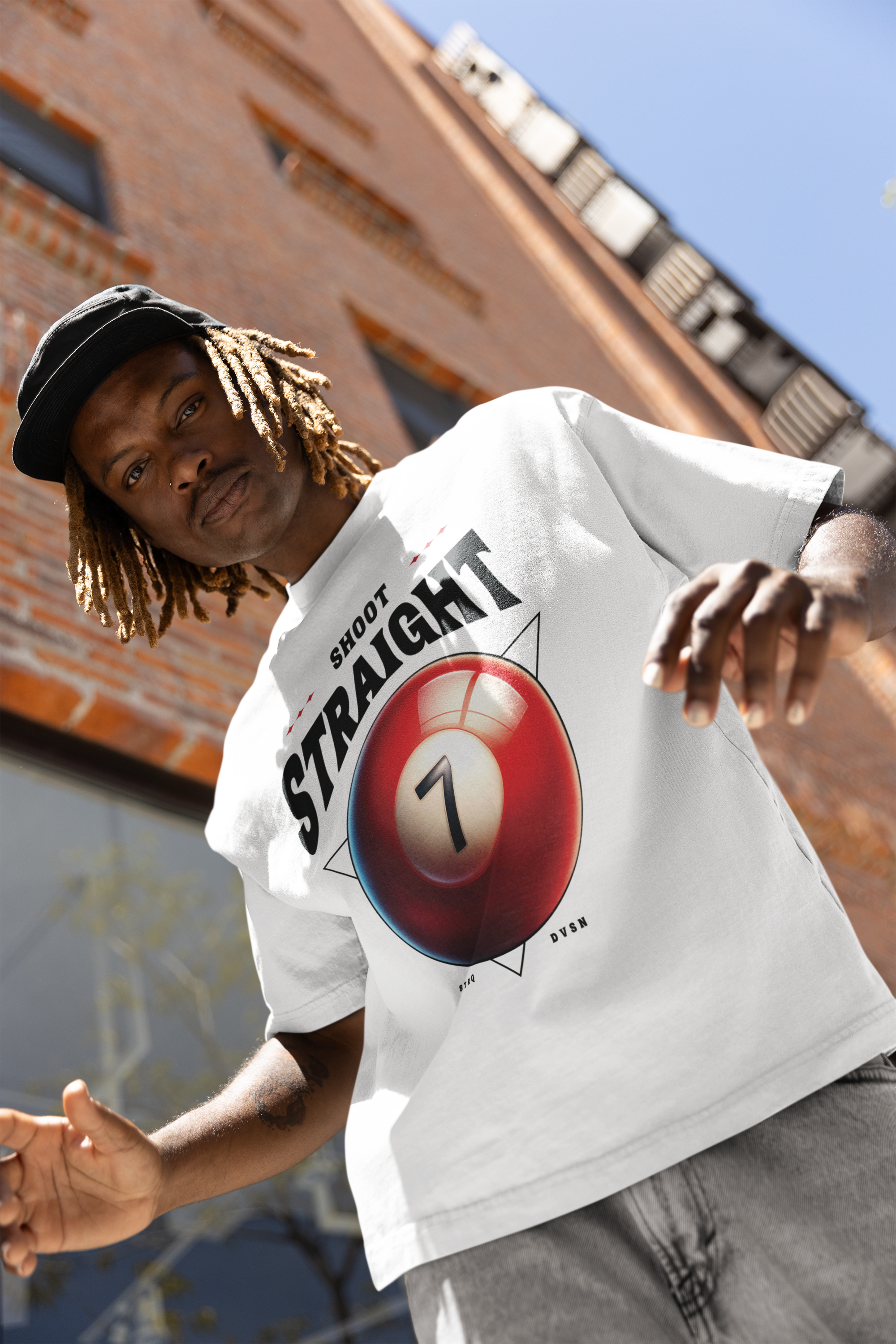 White Shoot Straight Oversized Printed T-Shirt