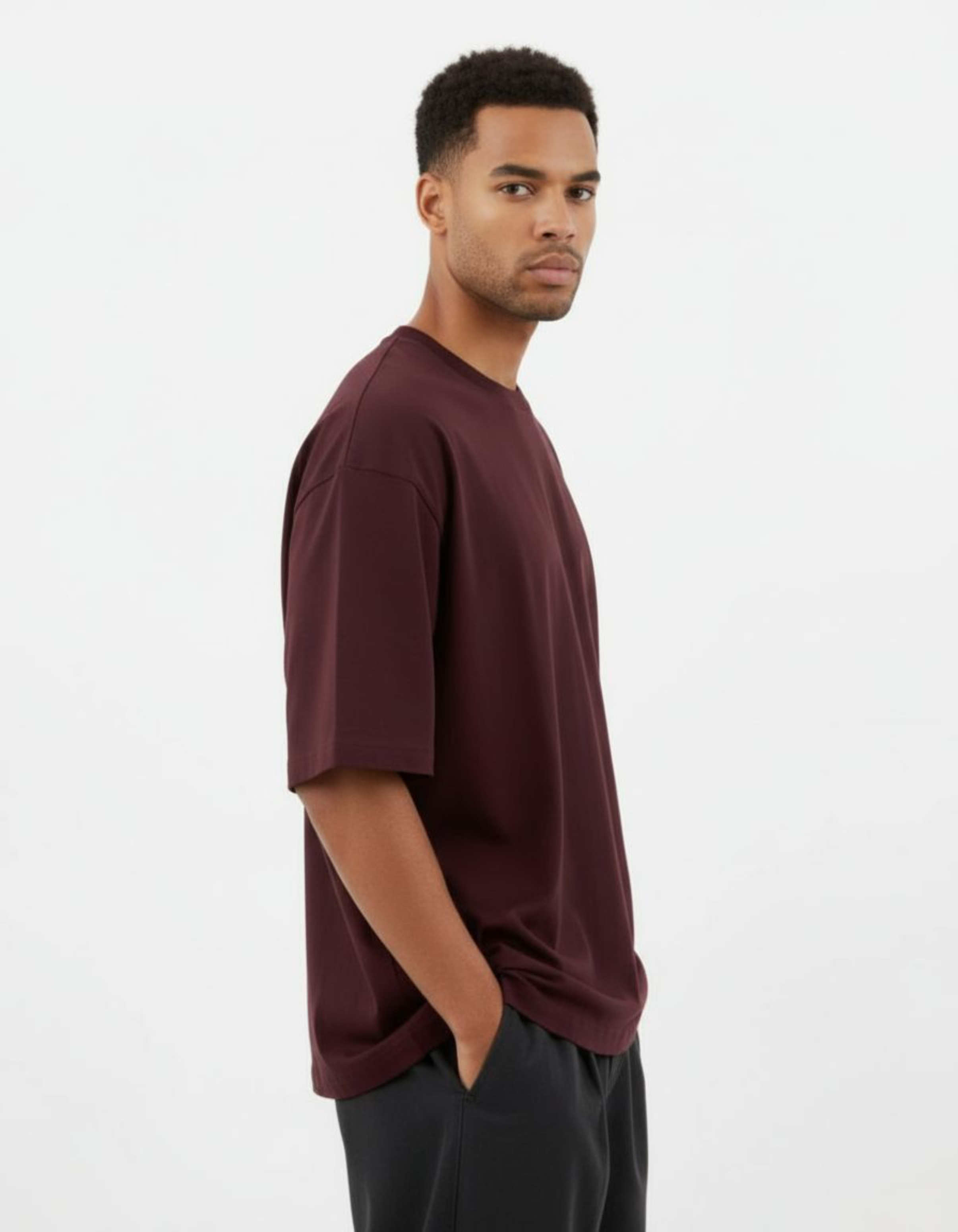 Solid Maroon Oversized T-Shirt
