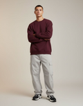Solid Maroon Oversized Sweatshirt