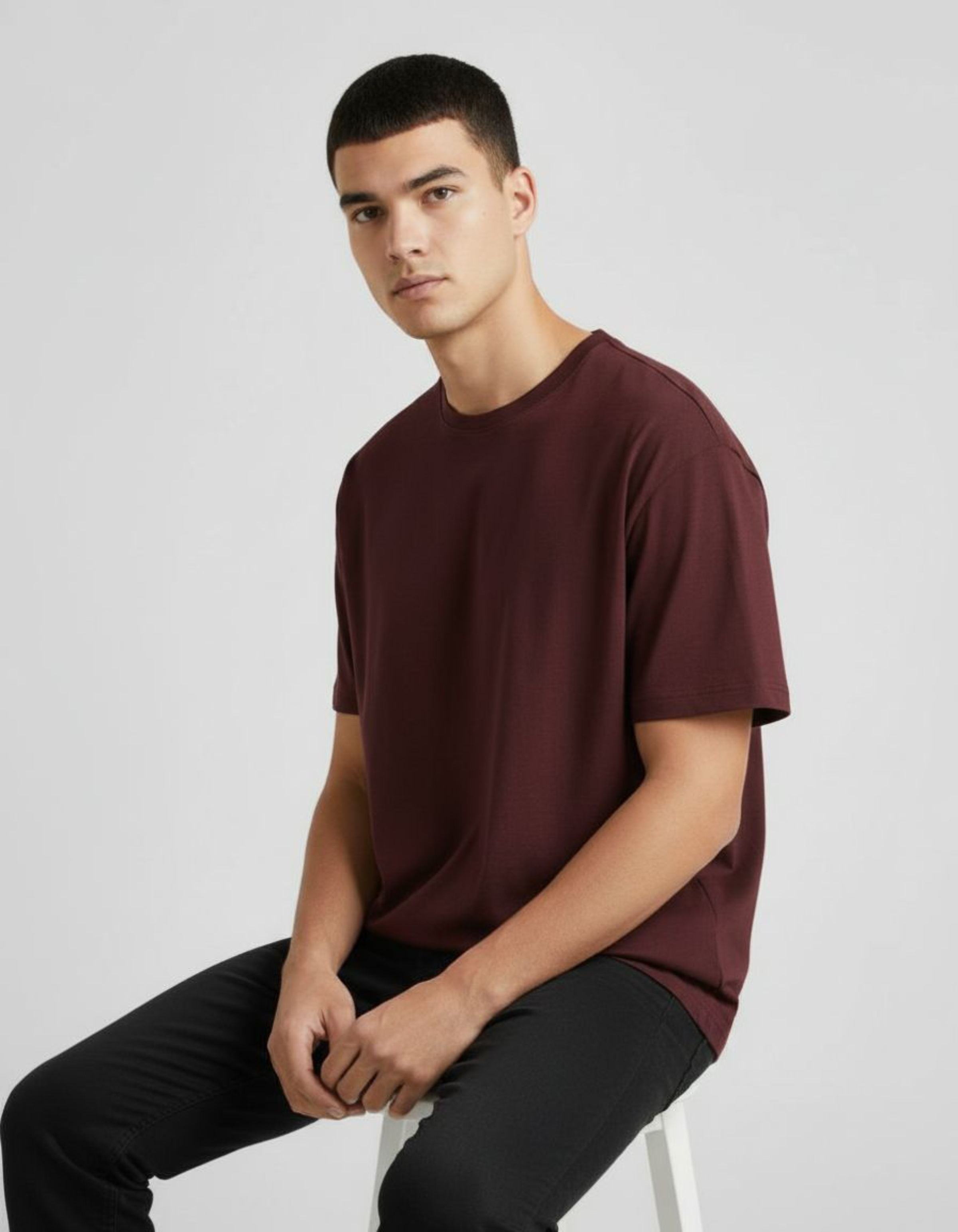 Solid Maroon Regular Fit T-Shirt
