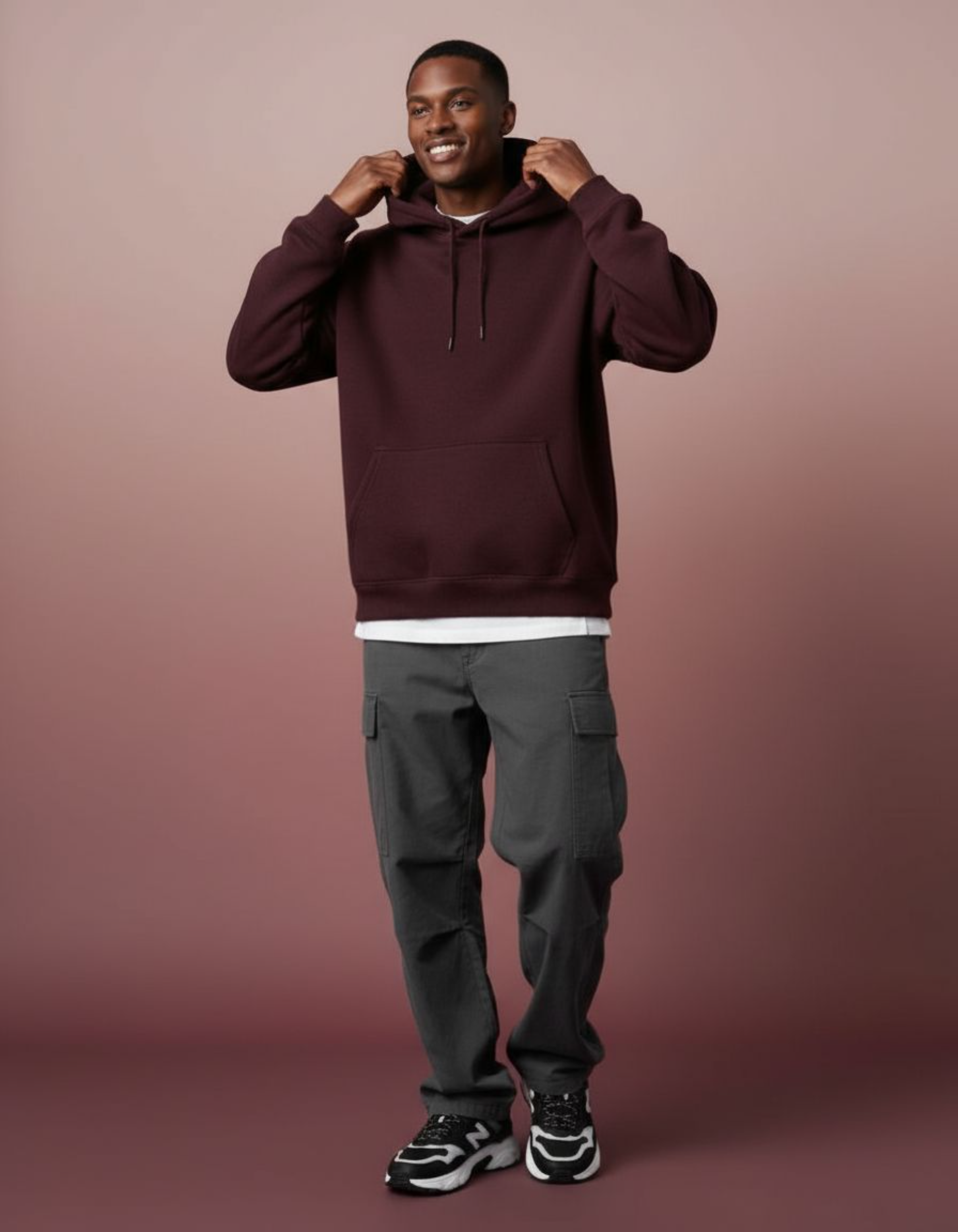 Basic Maroon Oversized Hoodie