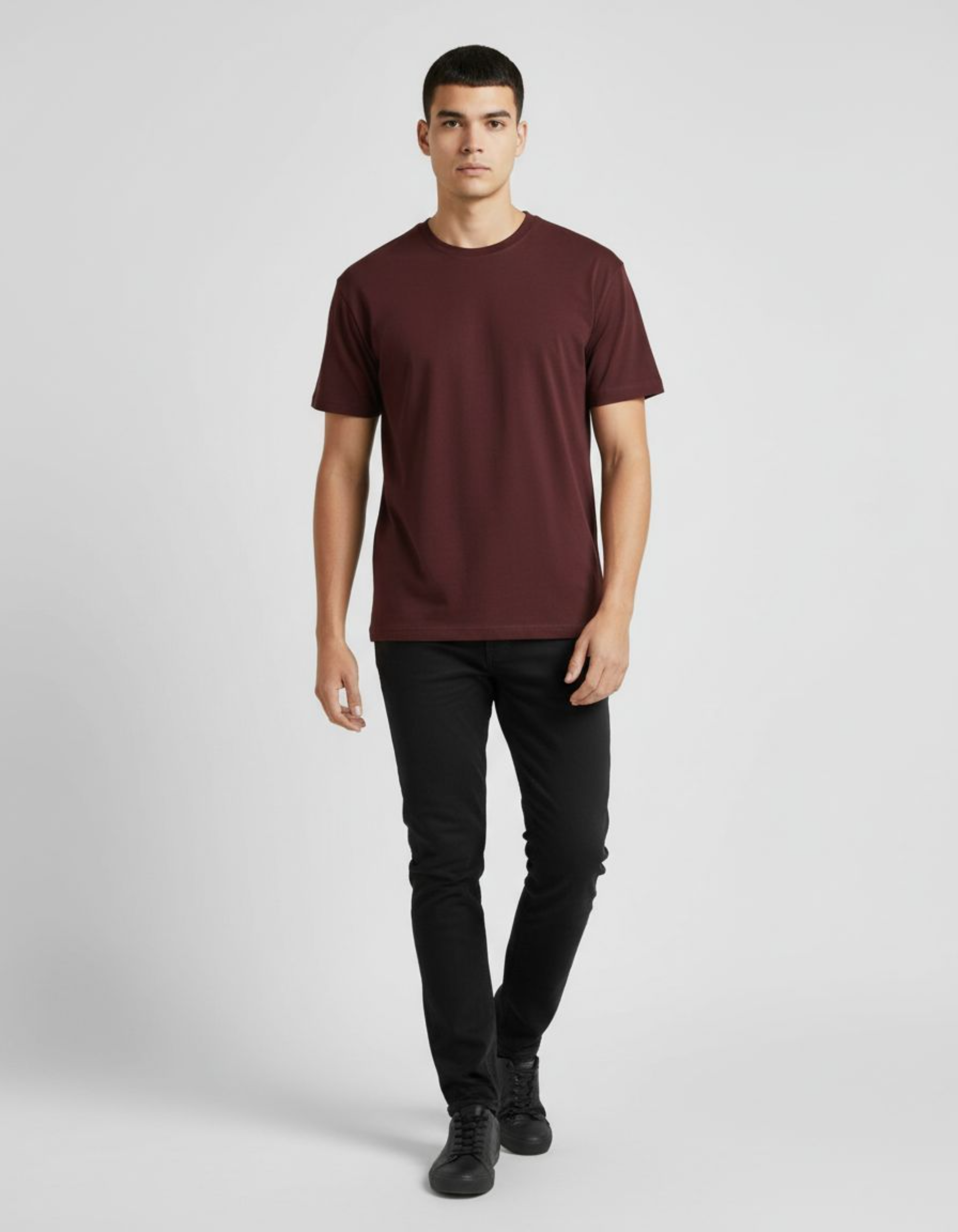 Solid Maroon Regular Fit T-Shirt