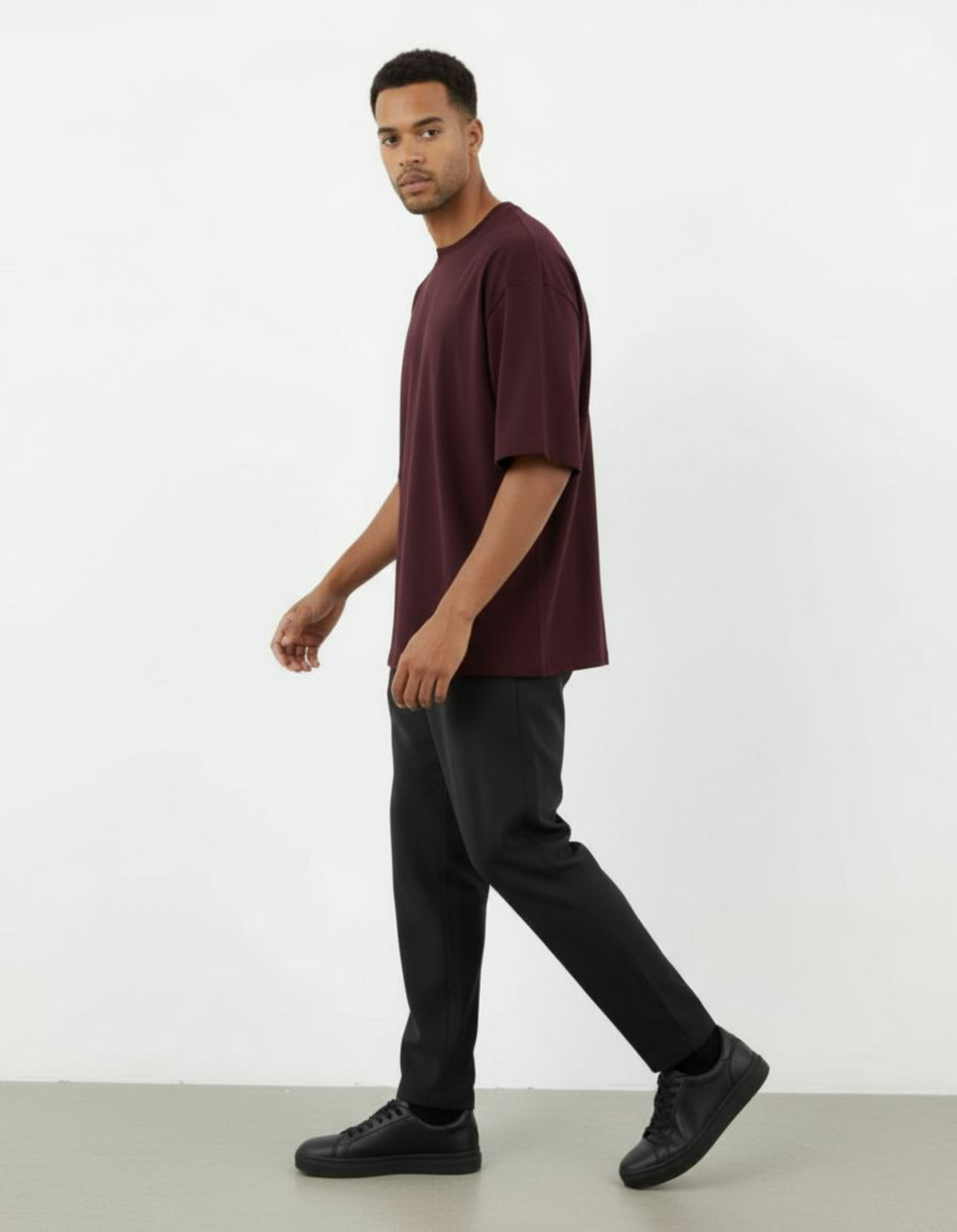 Solid Maroon Oversized T-Shirt