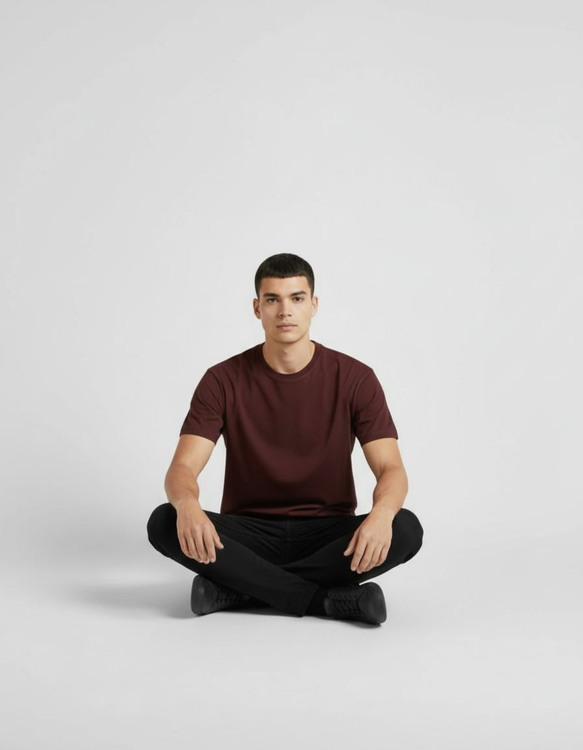 Solid Maroon Regular Fit T-Shirt