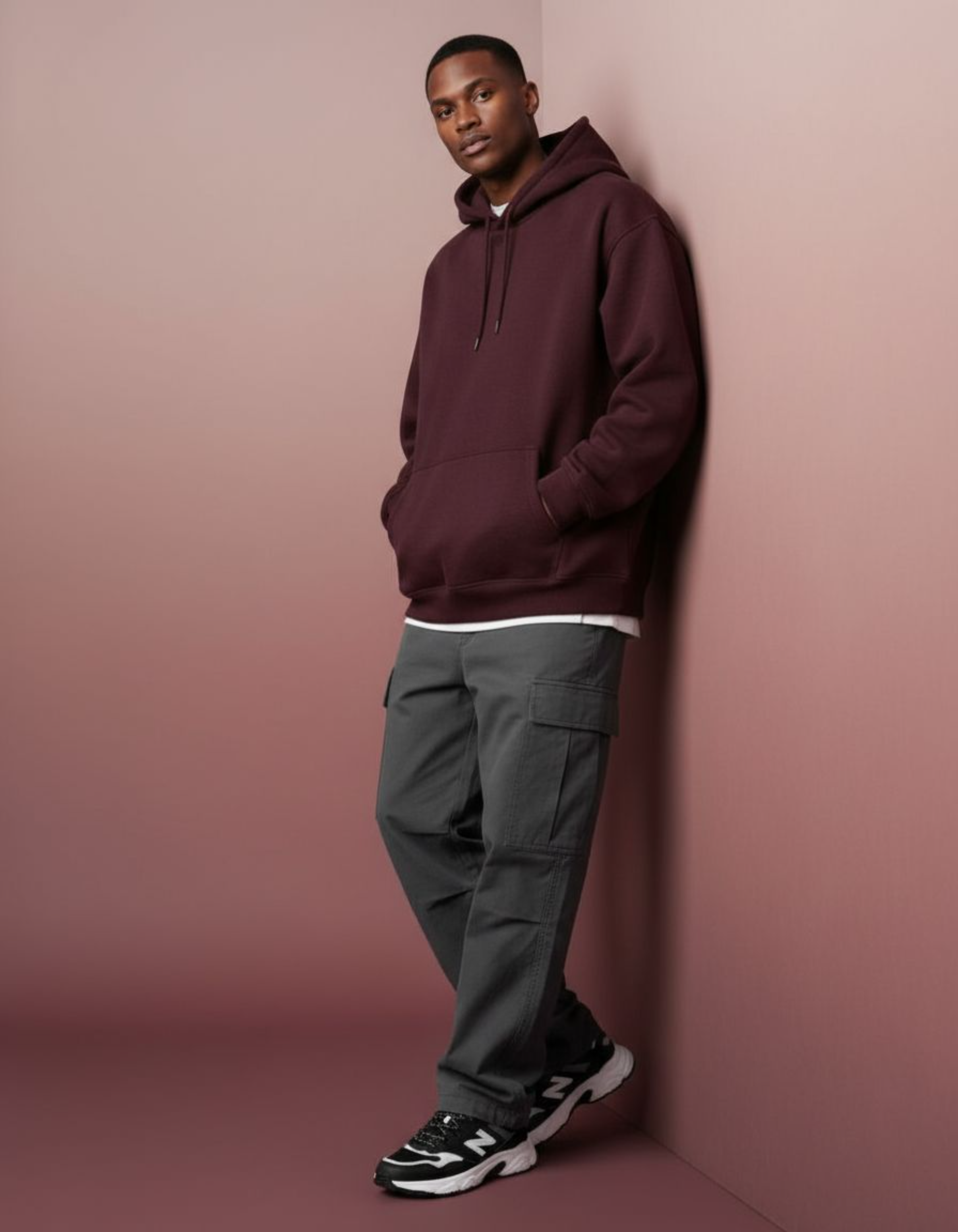 Basic Maroon Oversized Hoodie