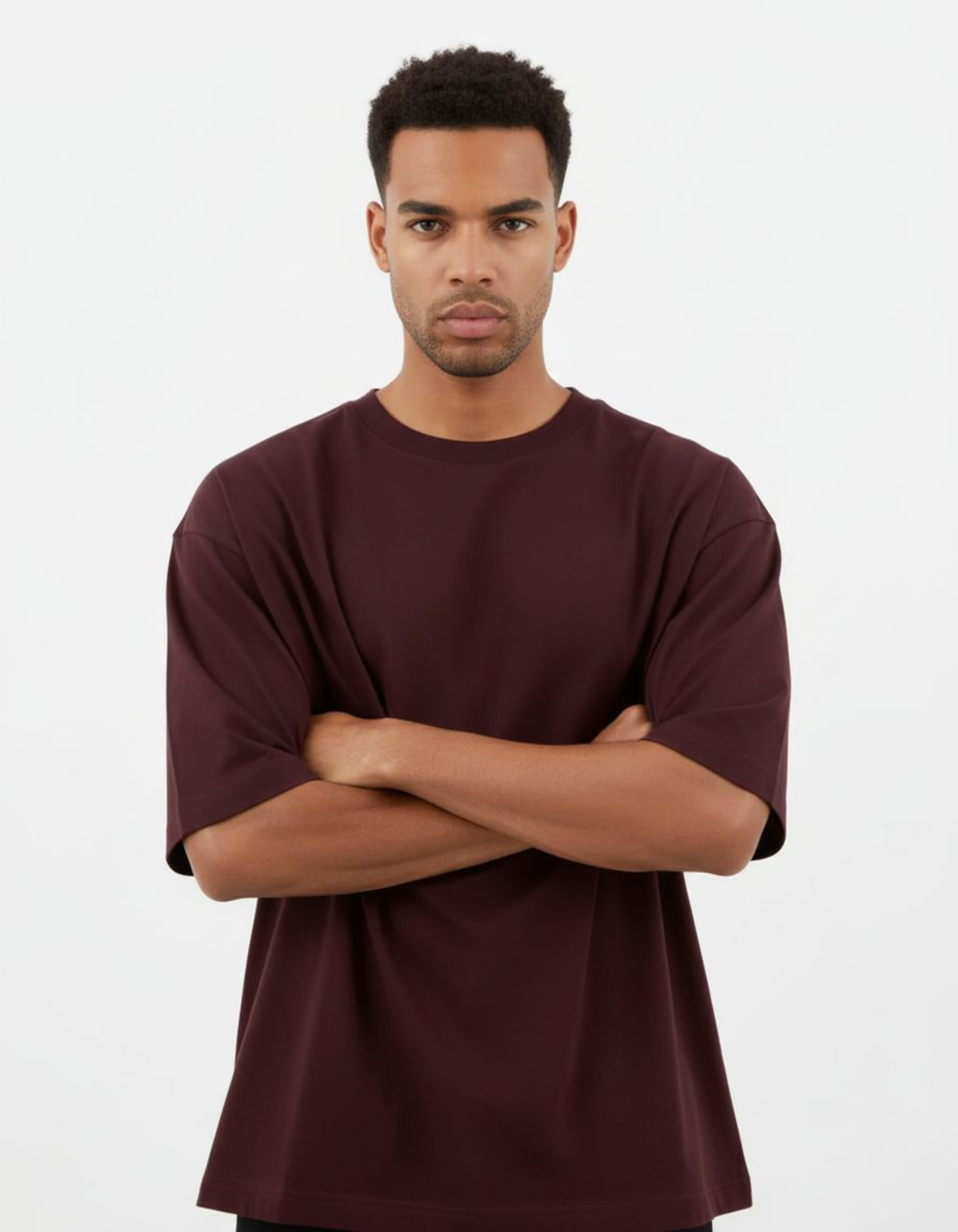 Solid Maroon Oversized T-Shirt