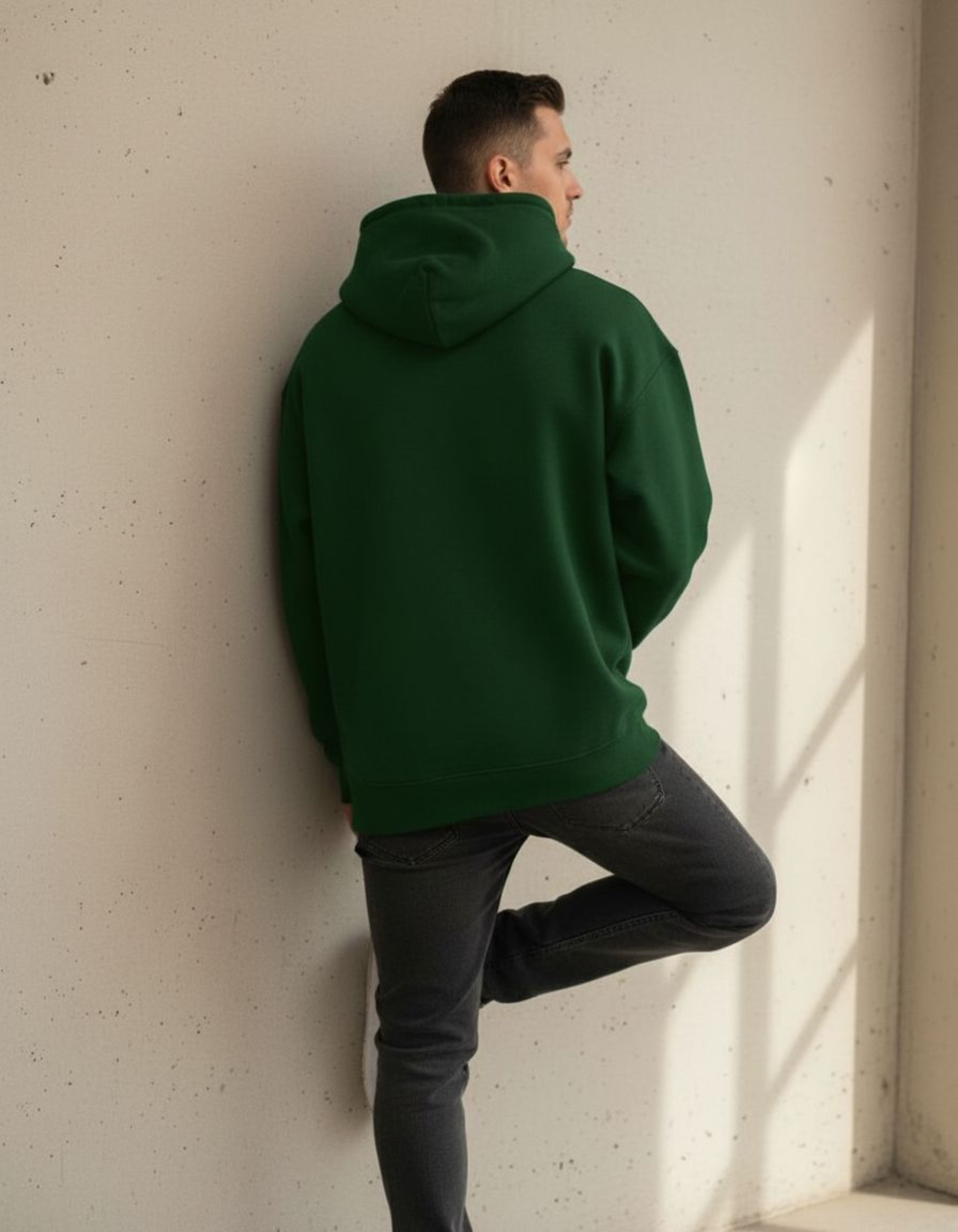 Green Midnight Riders Typography Oversized Hoodie