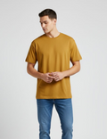 Solid Mustard Yellow Regular Fit T-Shirt