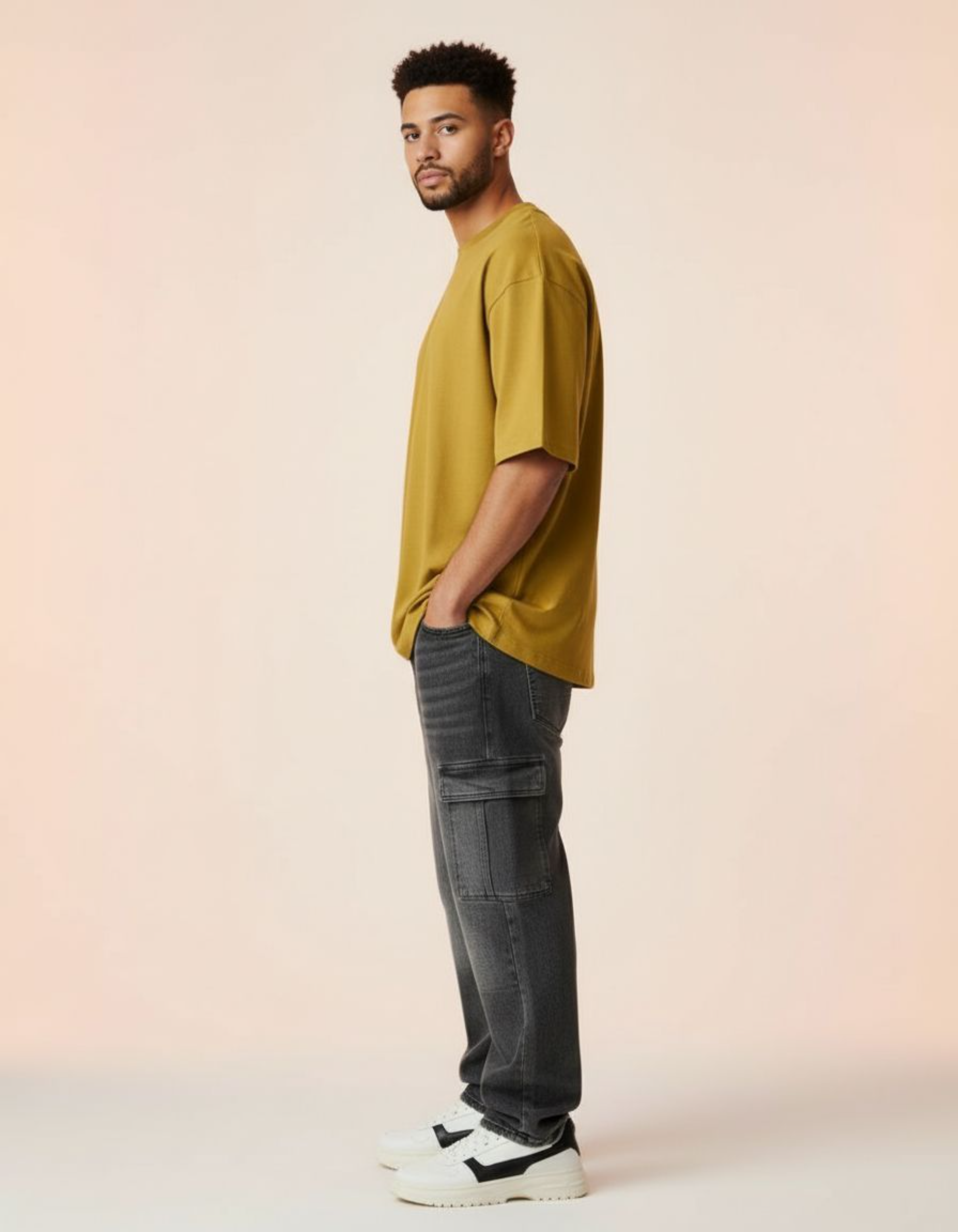 Solid Mustard Yellow Oversized T-Shirt