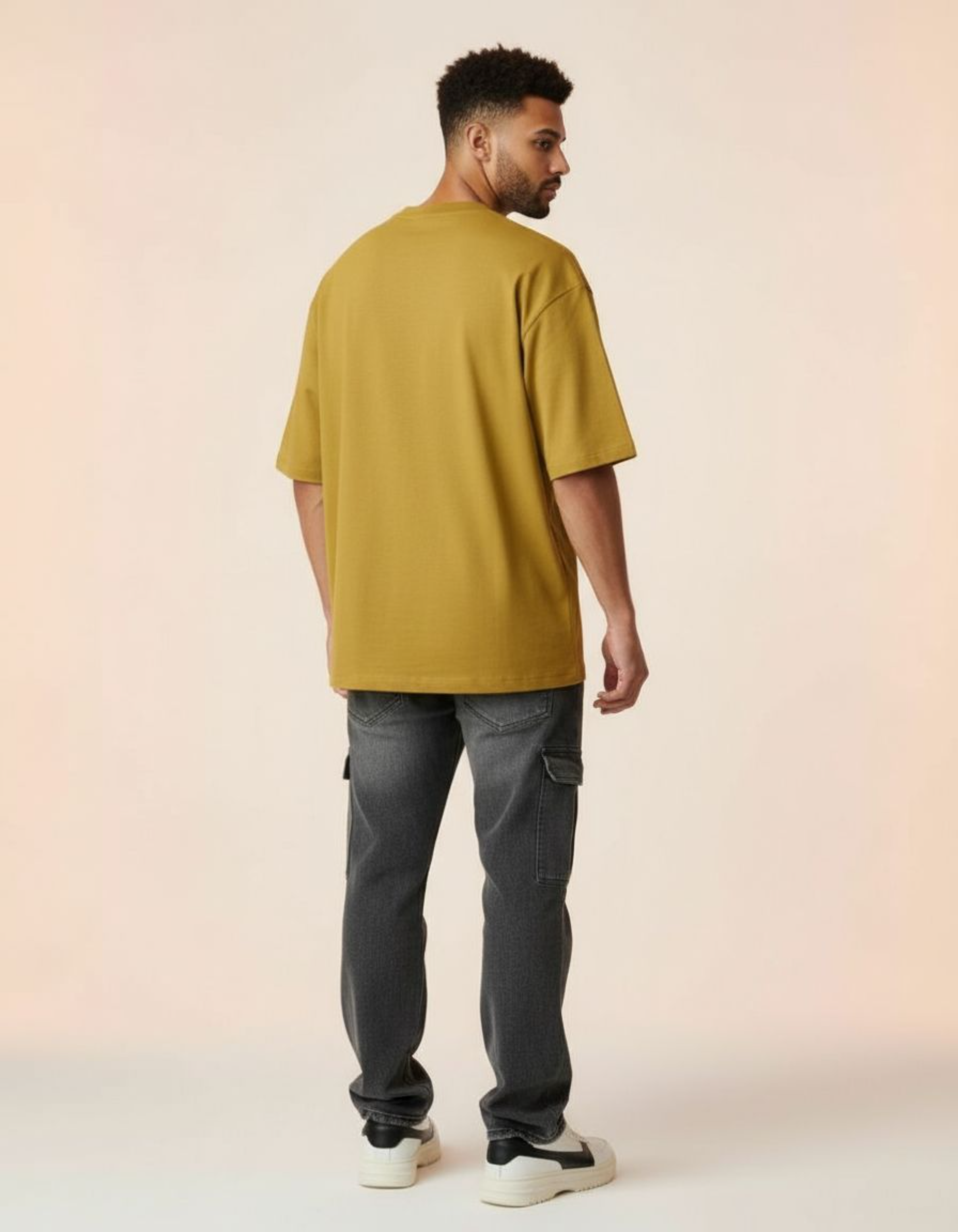 Solid Mustard Yellow Oversized T-Shirt
