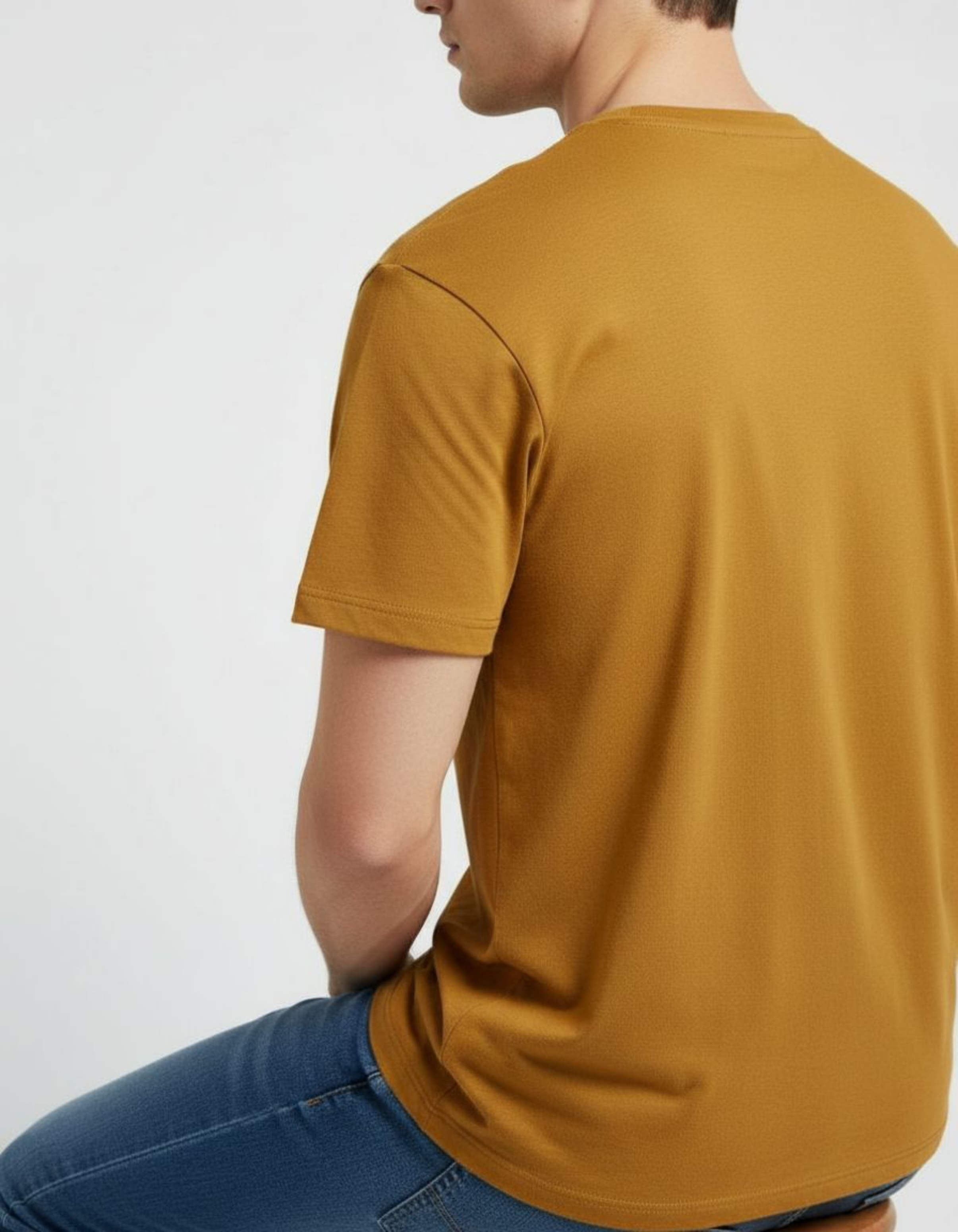 Solid Mustard Yellow Regular Fit T-Shirt