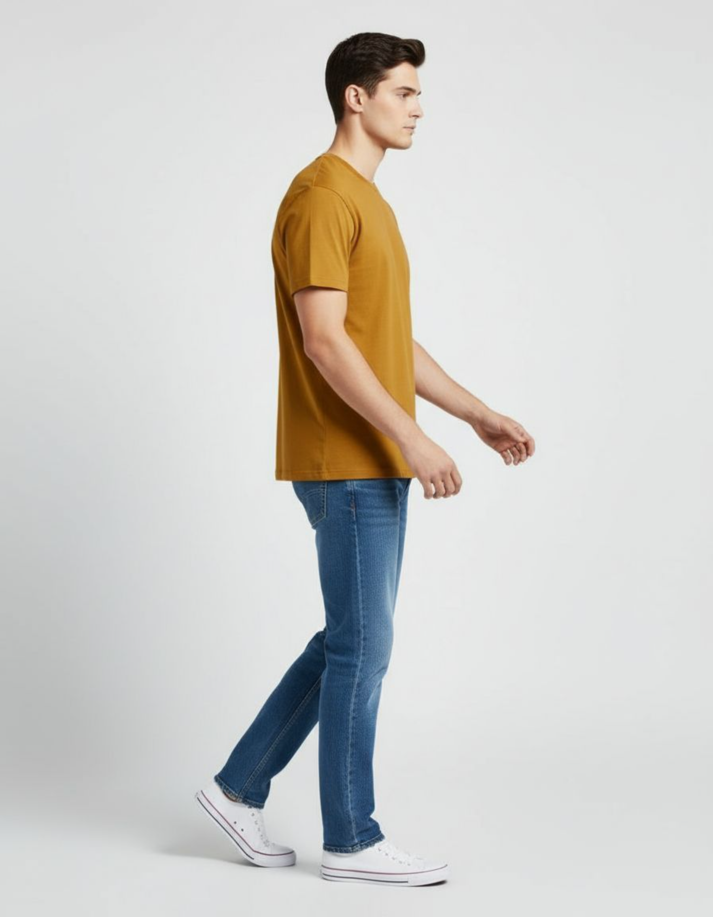 Solid Mustard Yellow Regular Fit T-Shirt