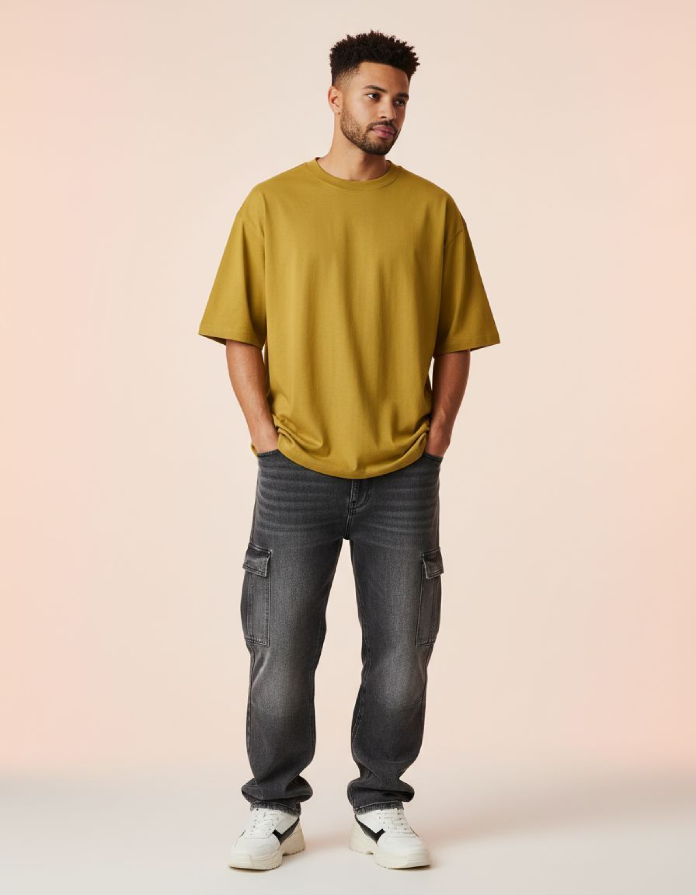 Solid Mustard Yellow Oversized T-Shirt