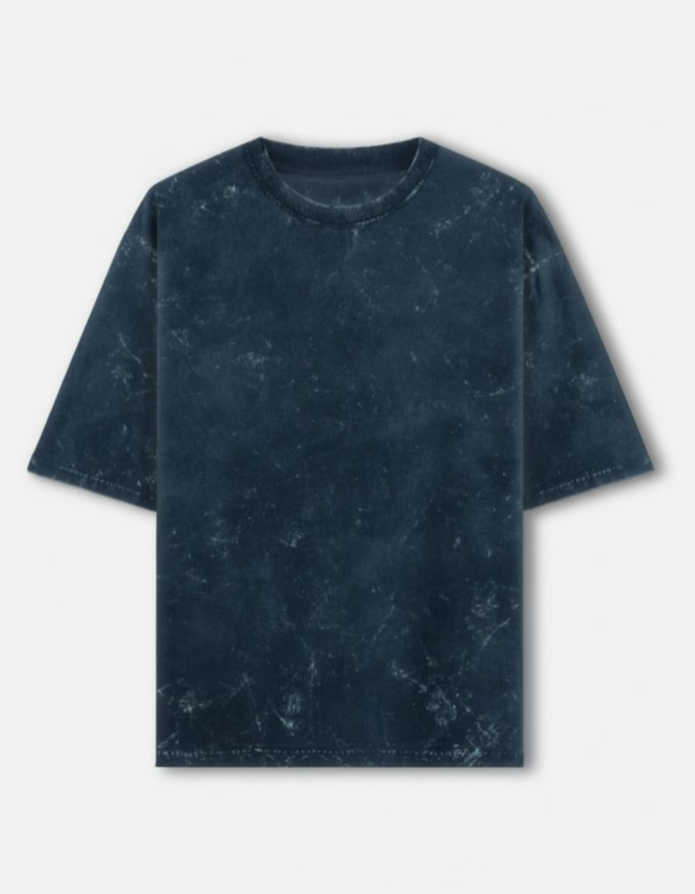 Plain Navy Blue Oversized Acid Washed T-Shirt