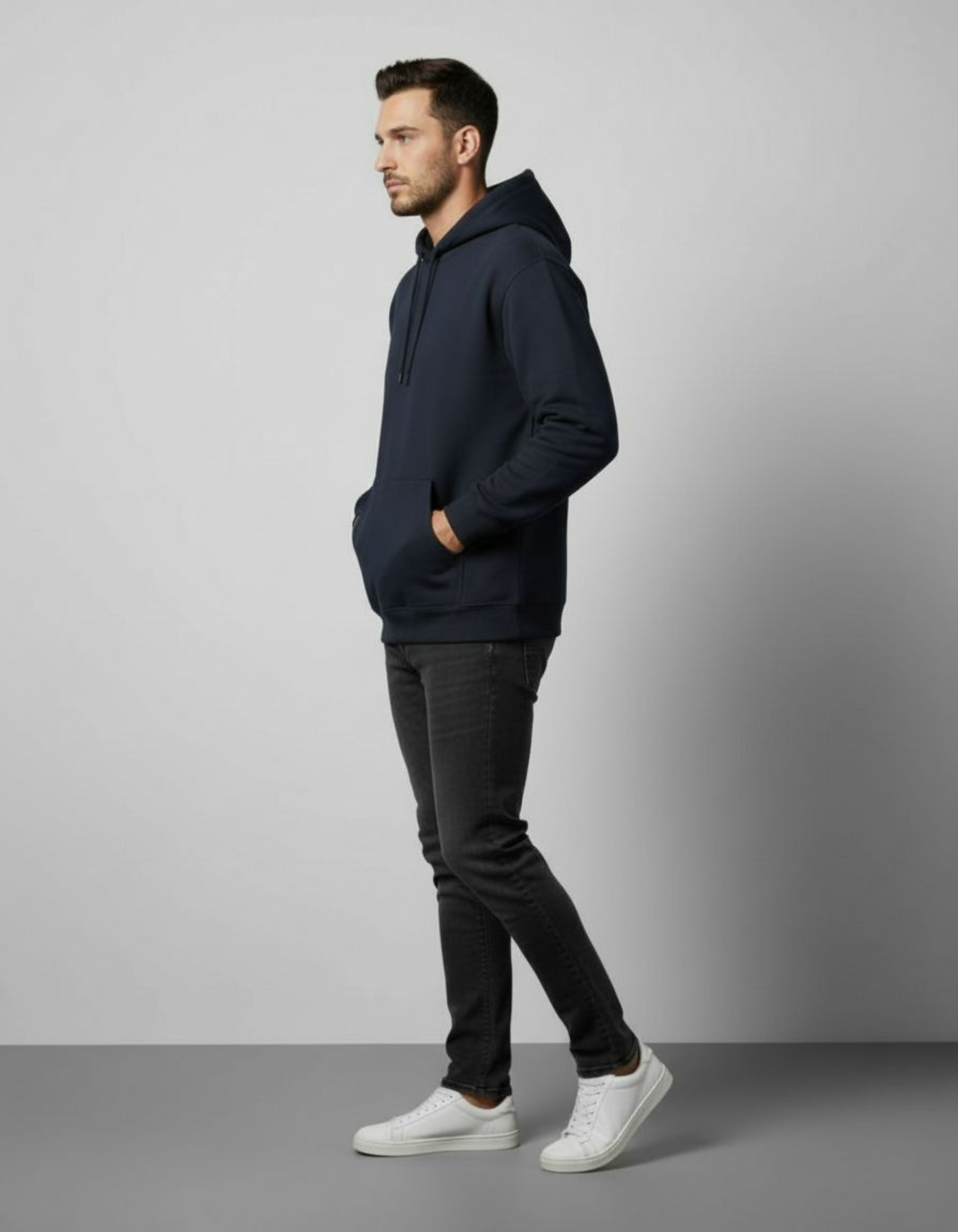 Solid Navy Blue Hoodie