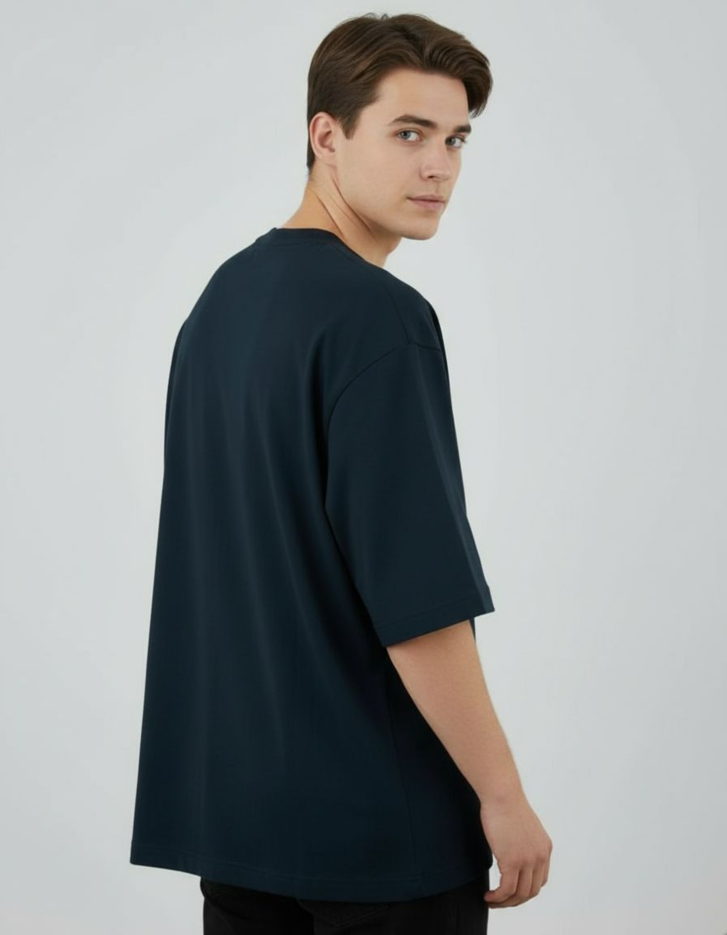 Solid Navy Blue Oversized T-Shirt
