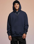 Basic Navy Blue Oversized Hoodie