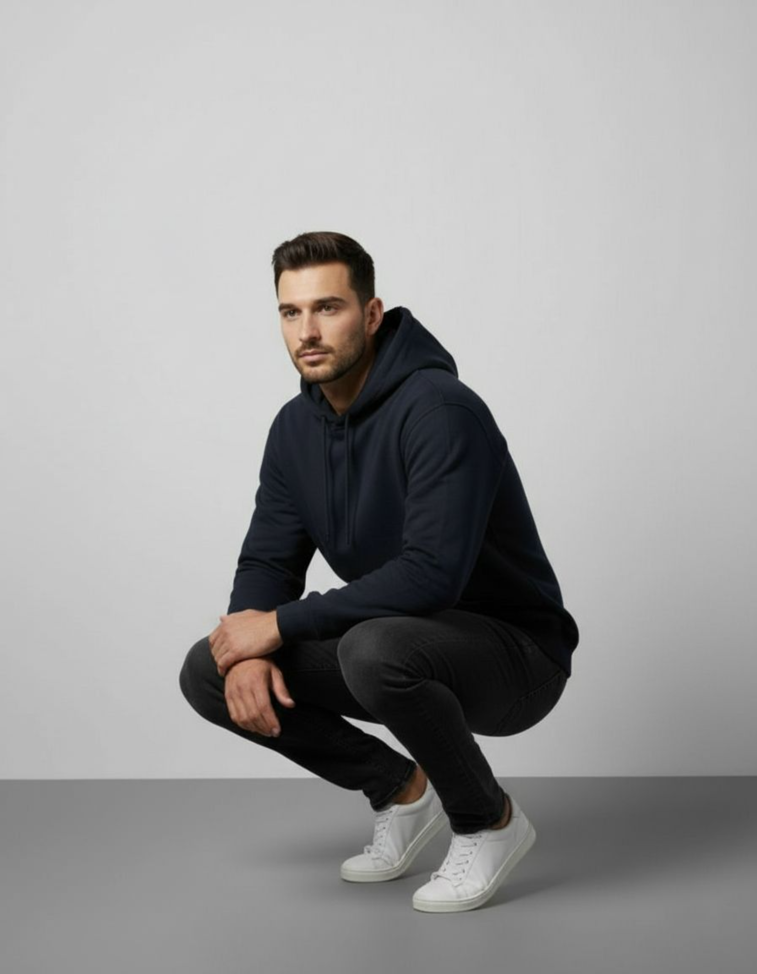 Solid Navy Blue Hoodie