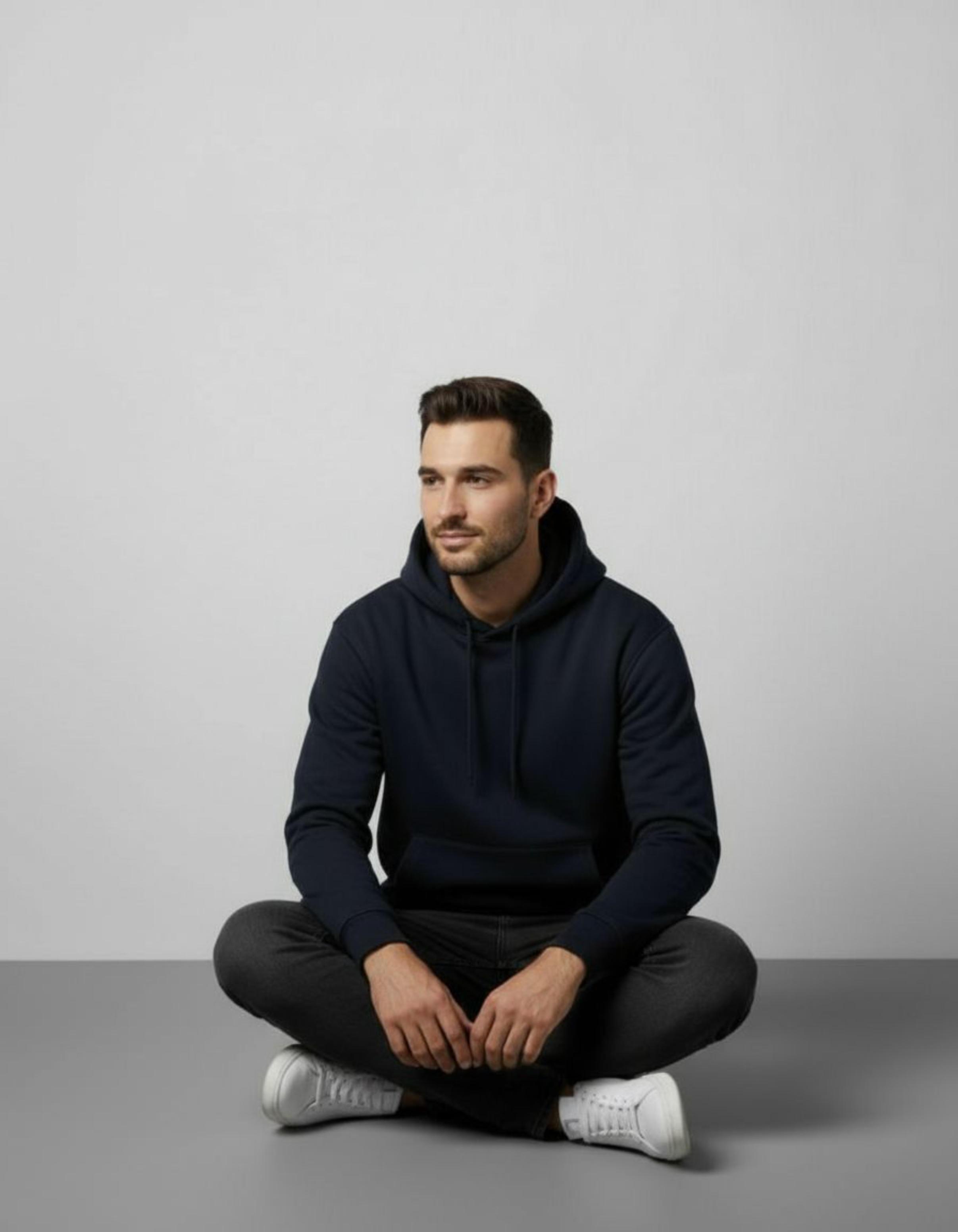 Solid Navy Blue Hoodie