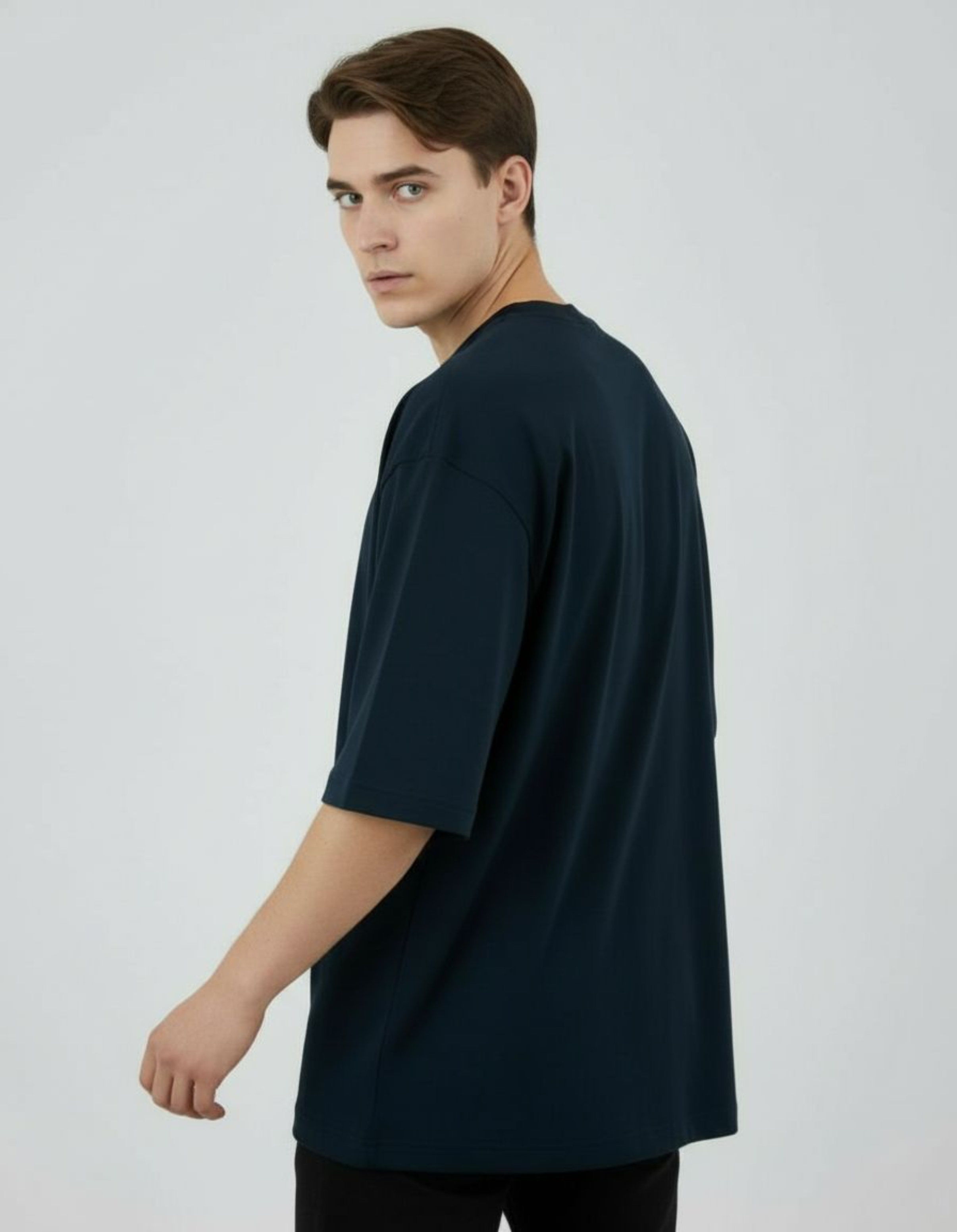 Solid Navy Blue Oversized T-Shirt