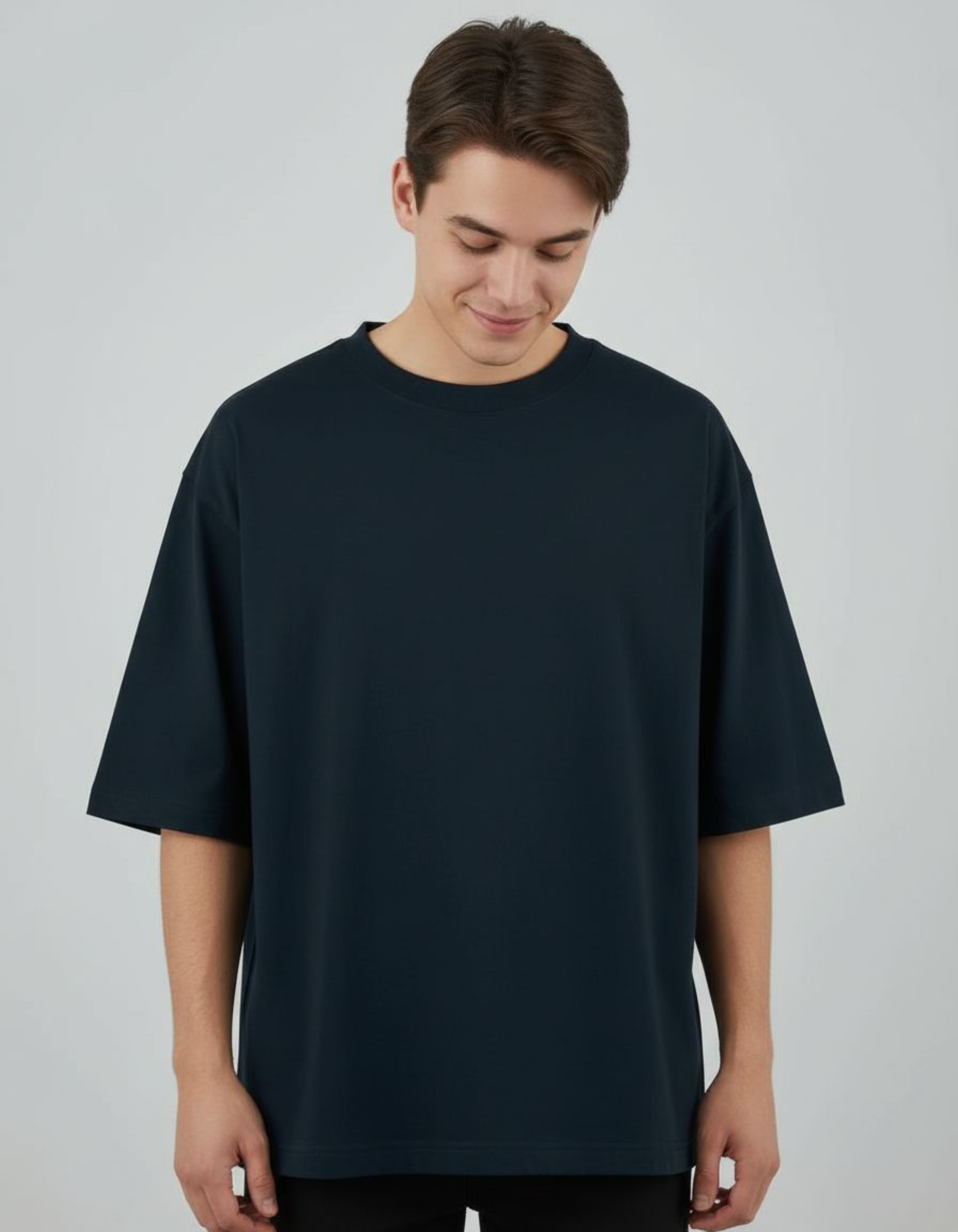 Solid Navy Blue Oversized T-Shirt