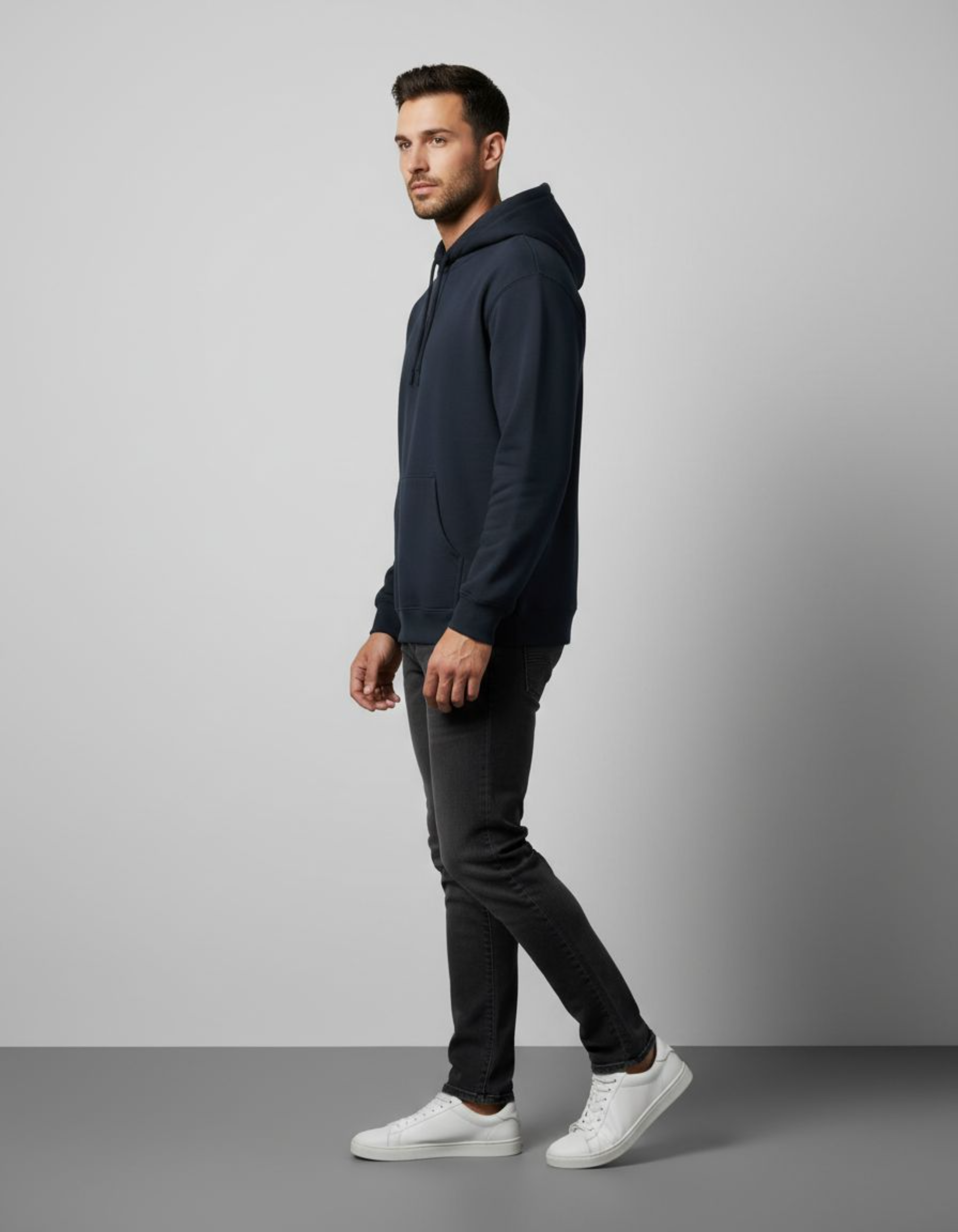 Solid Navy Blue Hoodie