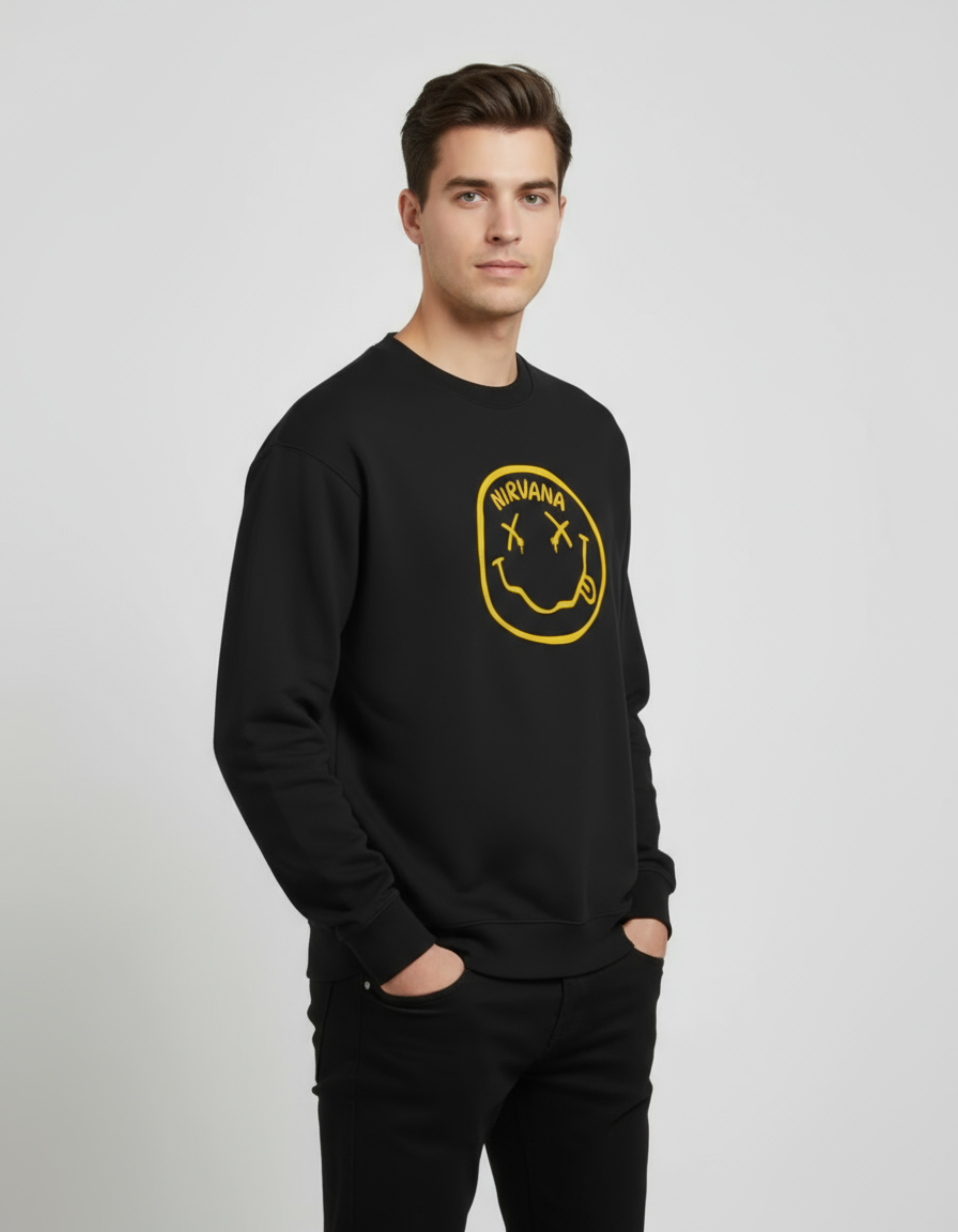 Black Nirvana Printed Sweatshirt