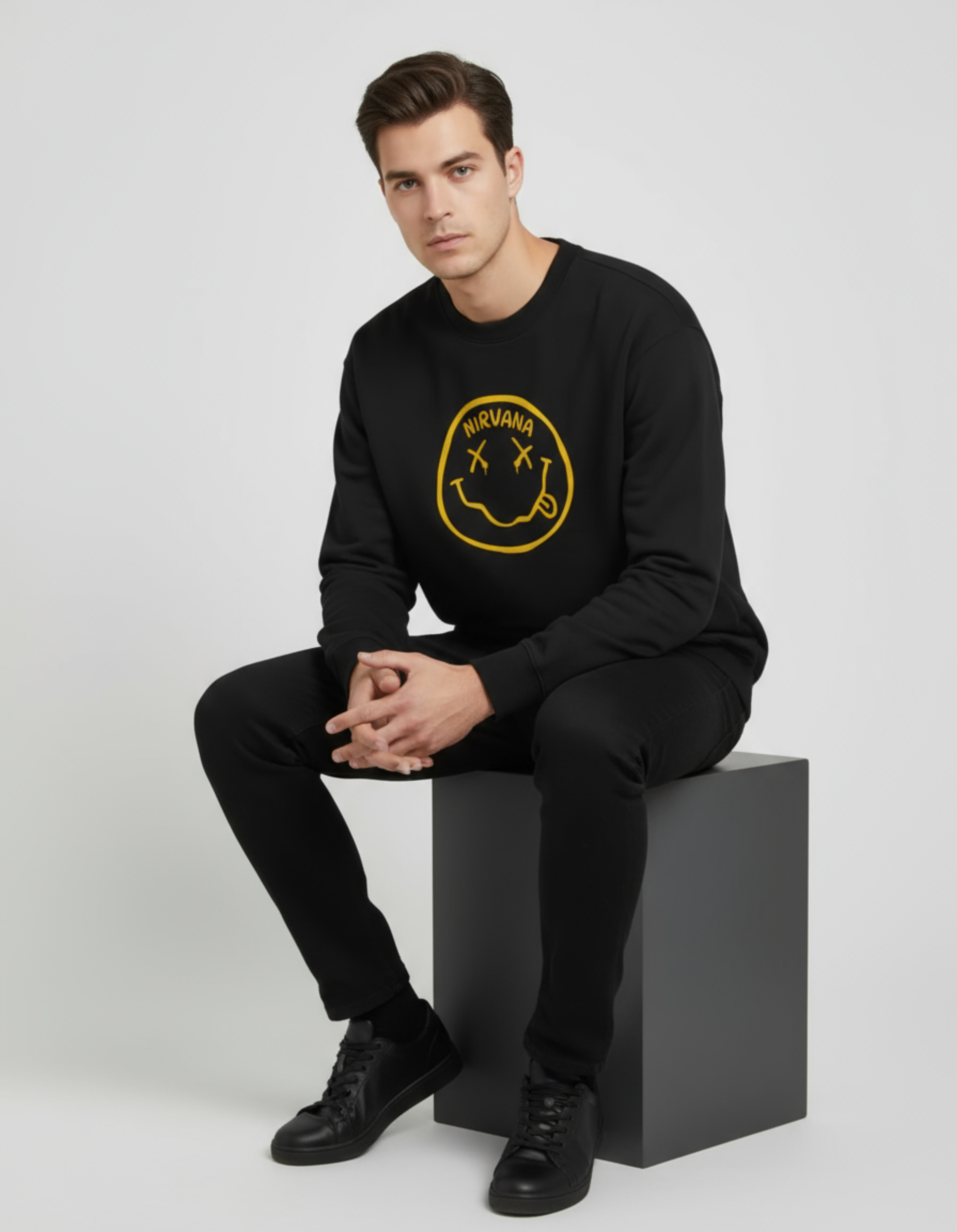 Black Nirvana Printed Sweatshirt