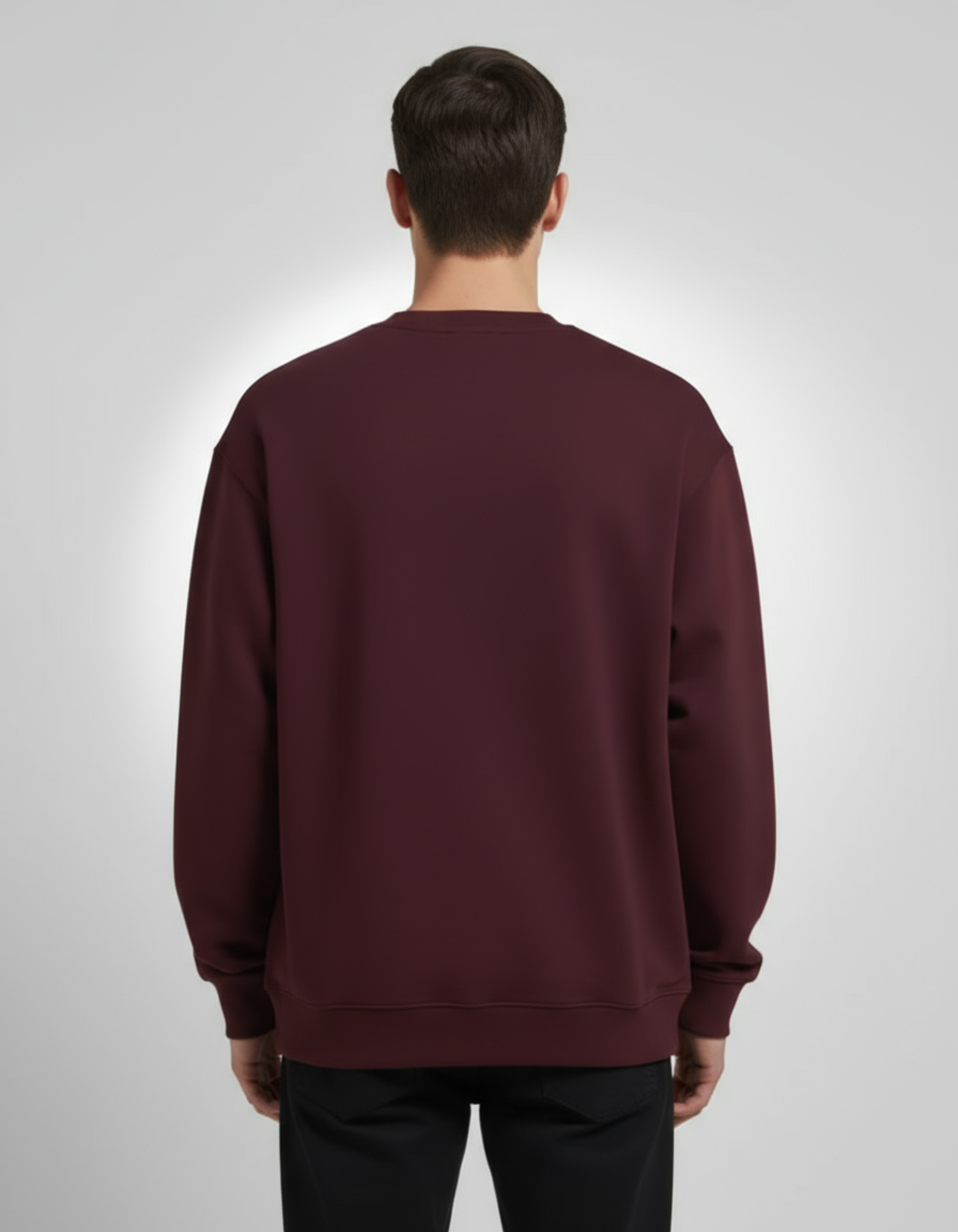 Maroon Noir Éclair Typography Oversized Sweatshirt
