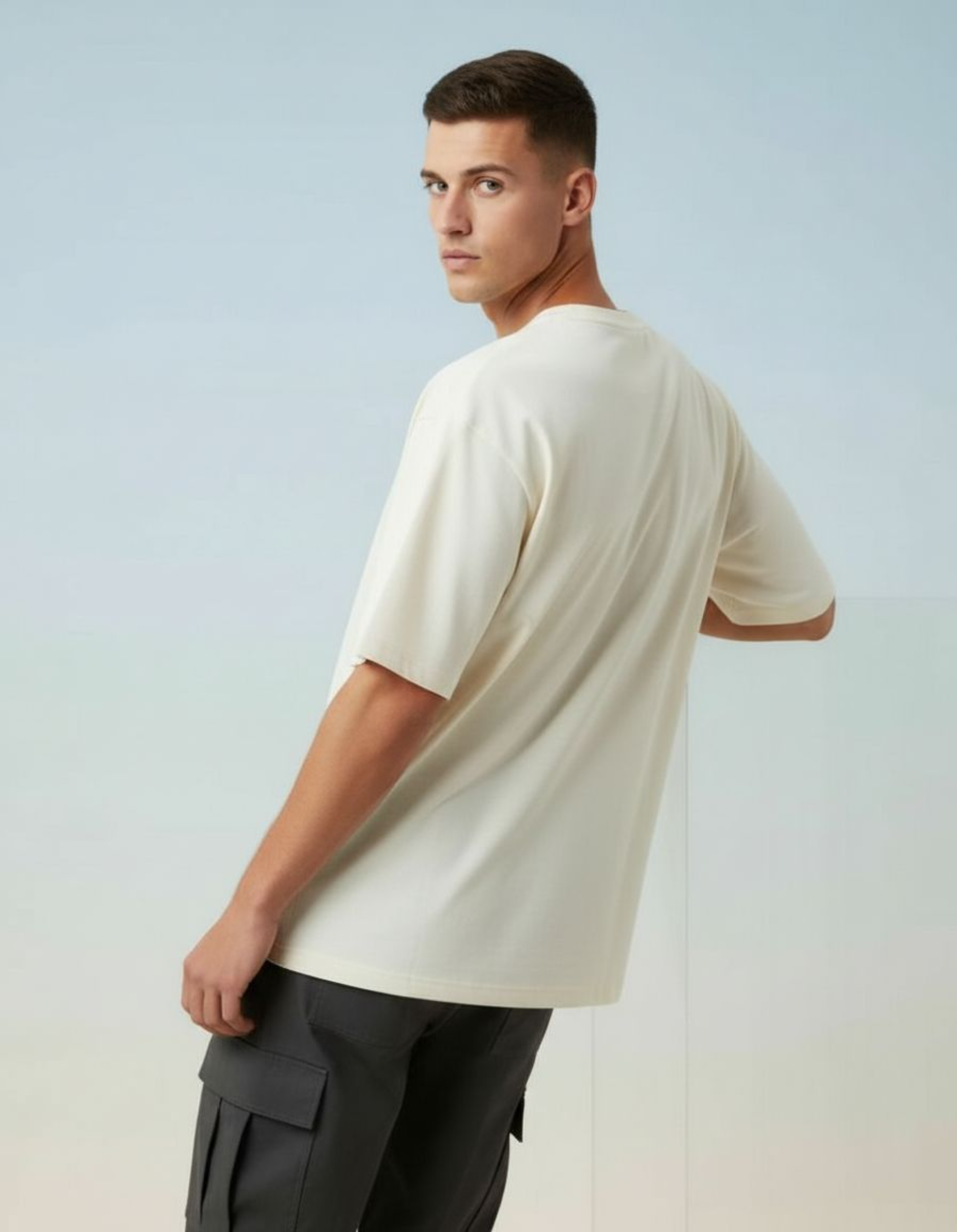 Solid Off White Oversized T-Shirt