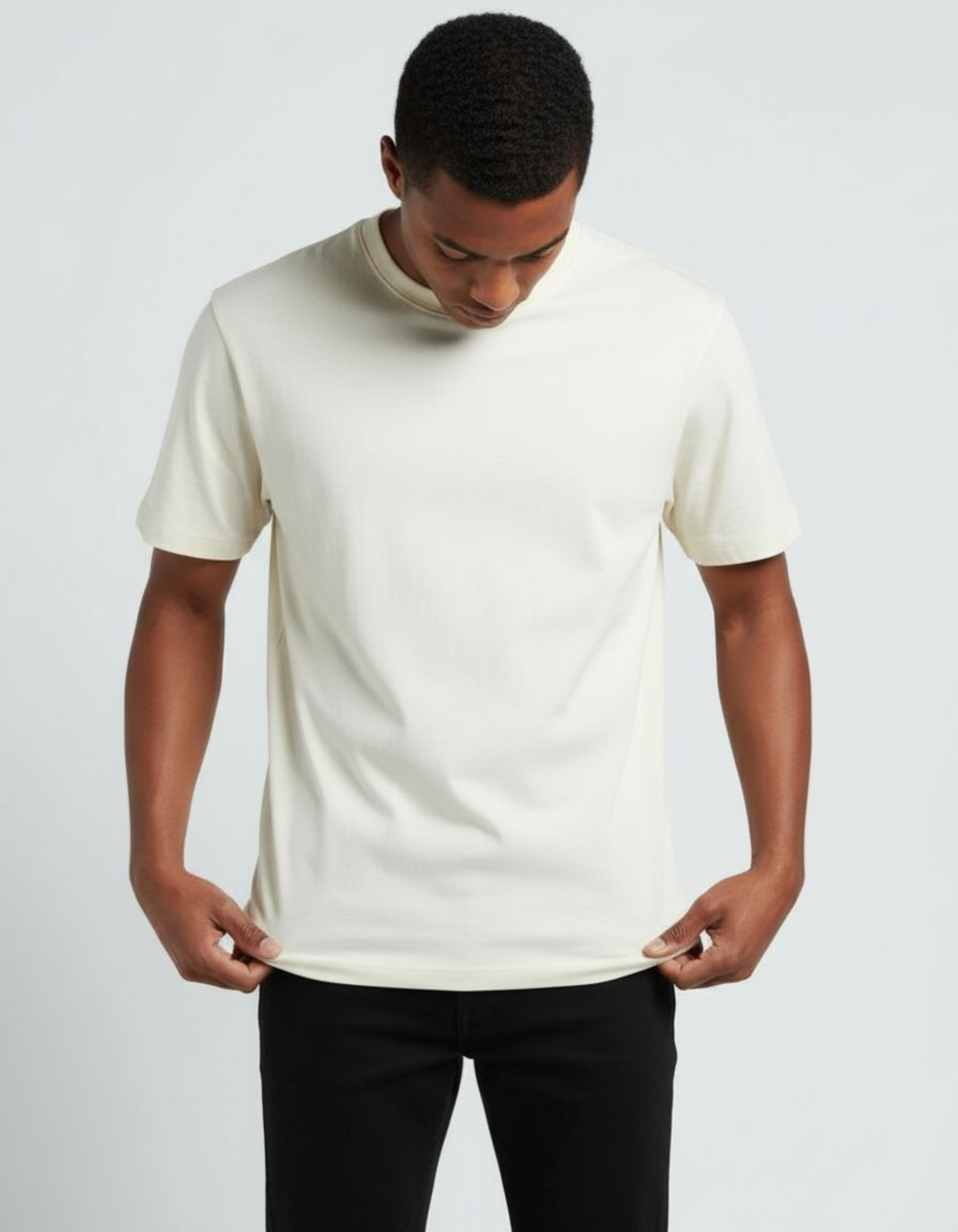 Solid Off White Regular Fit T-Shirt