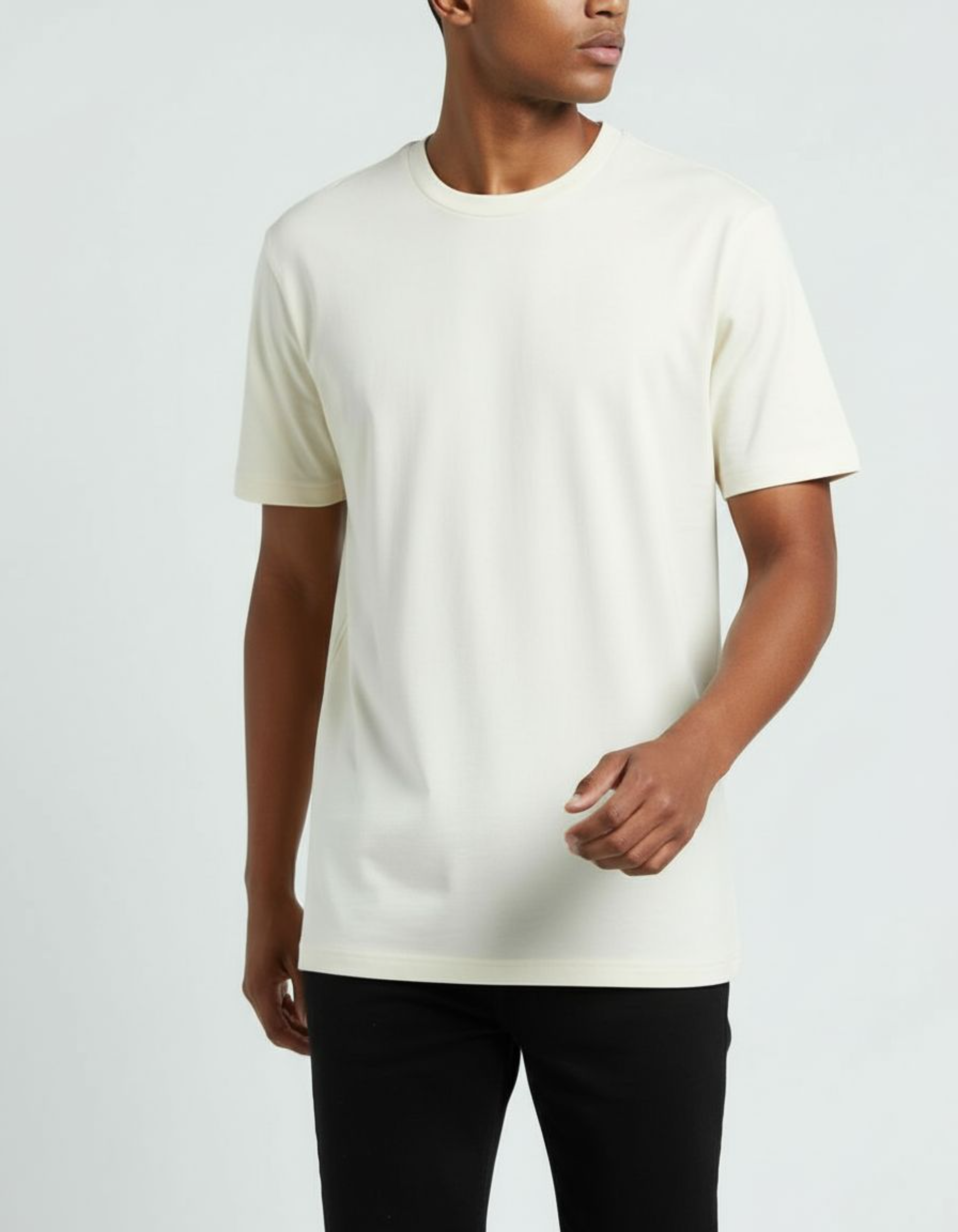 Solid Off White Regular Fit T-Shirt