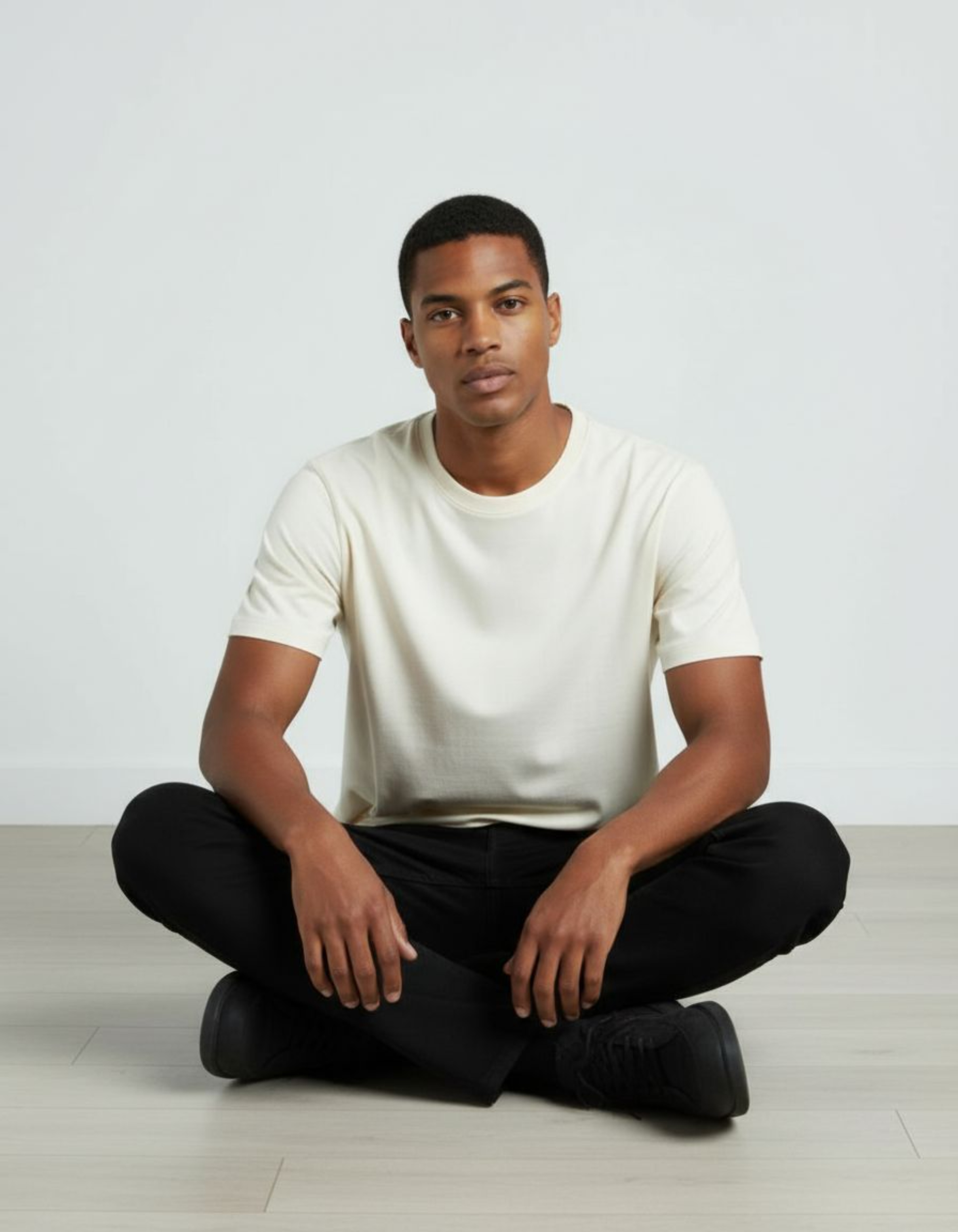 Solid Off White Regular Fit T-Shirt