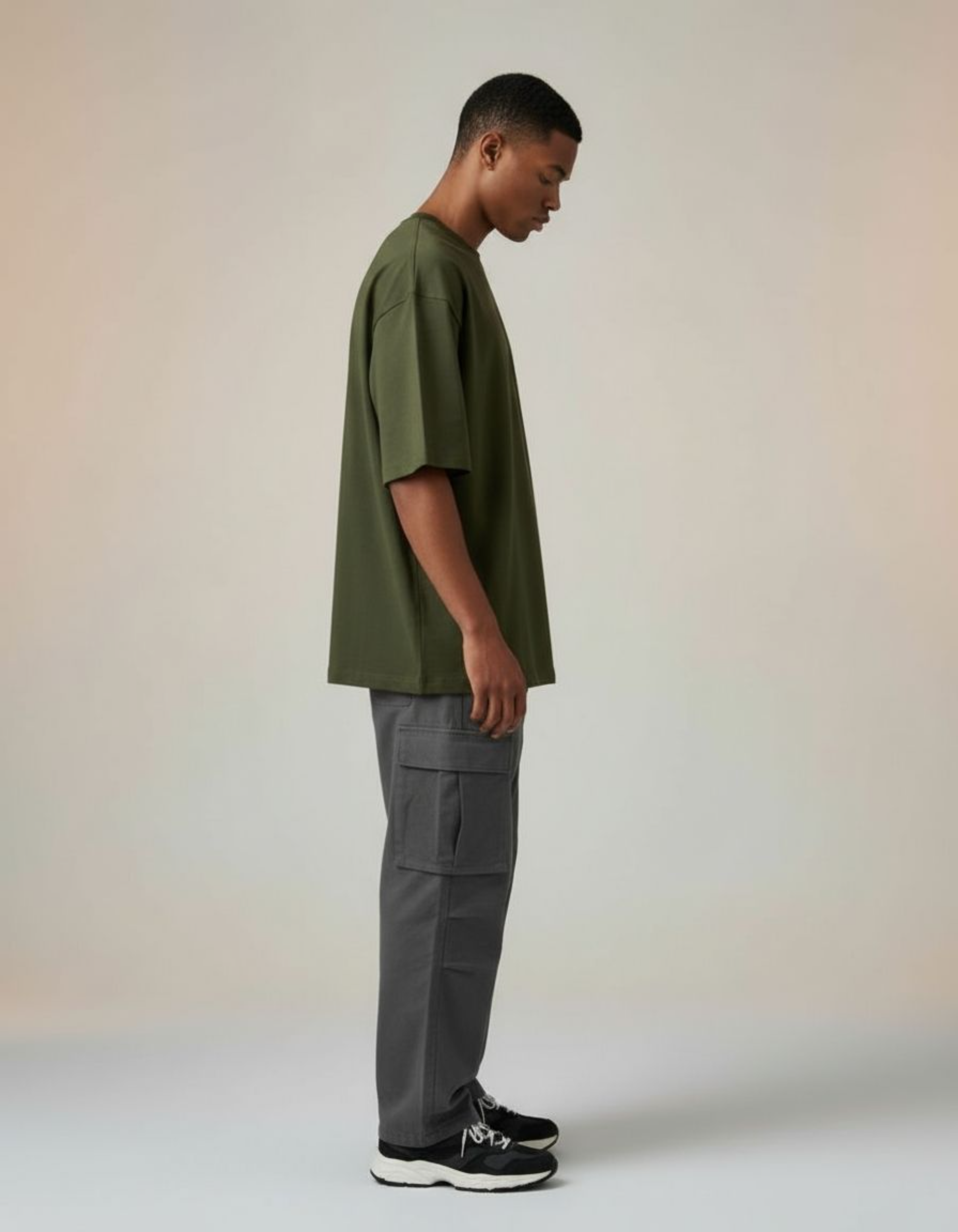 Solid Olive Green Oversized T-Shirt