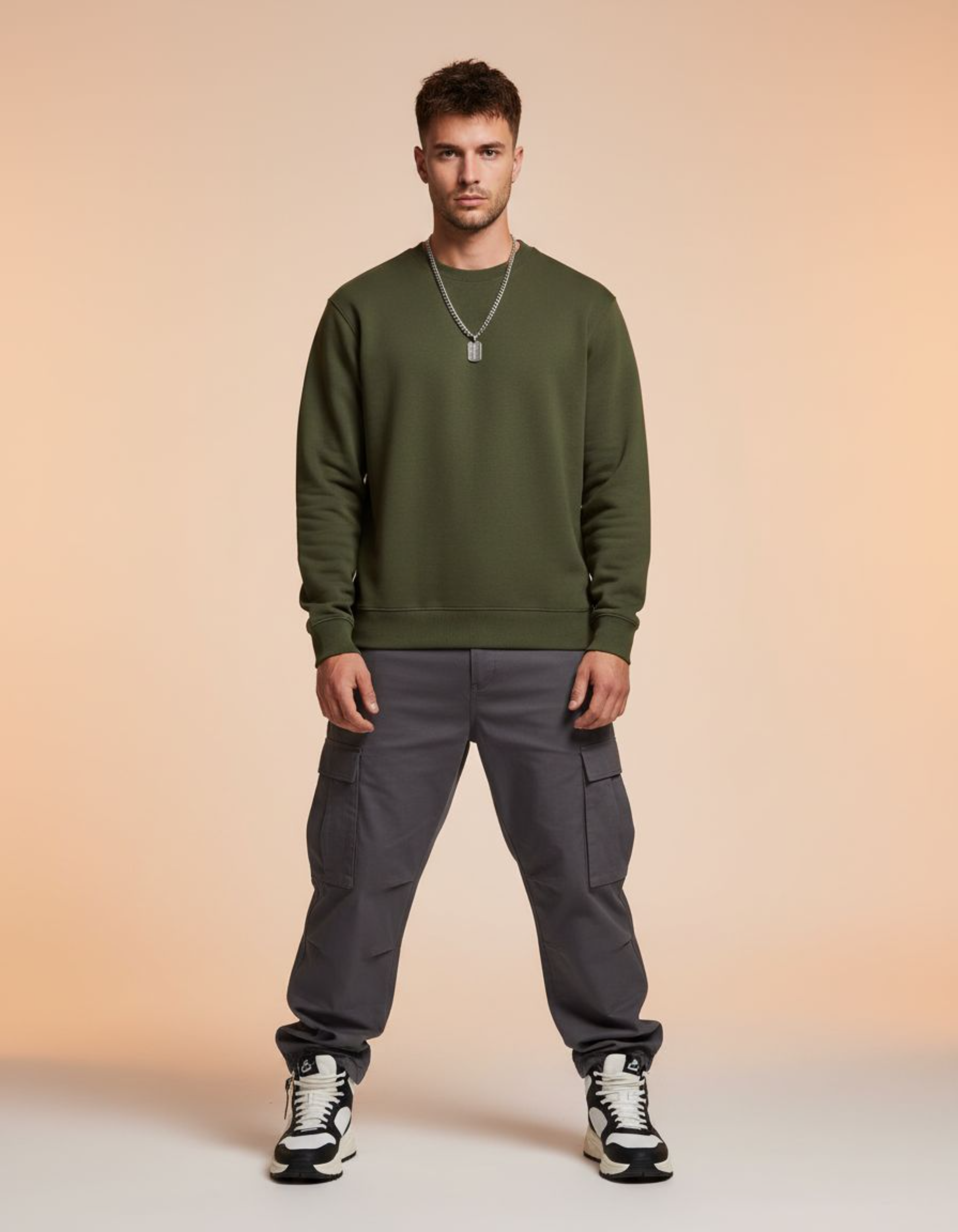 Solid Olive Green Sweatshirt