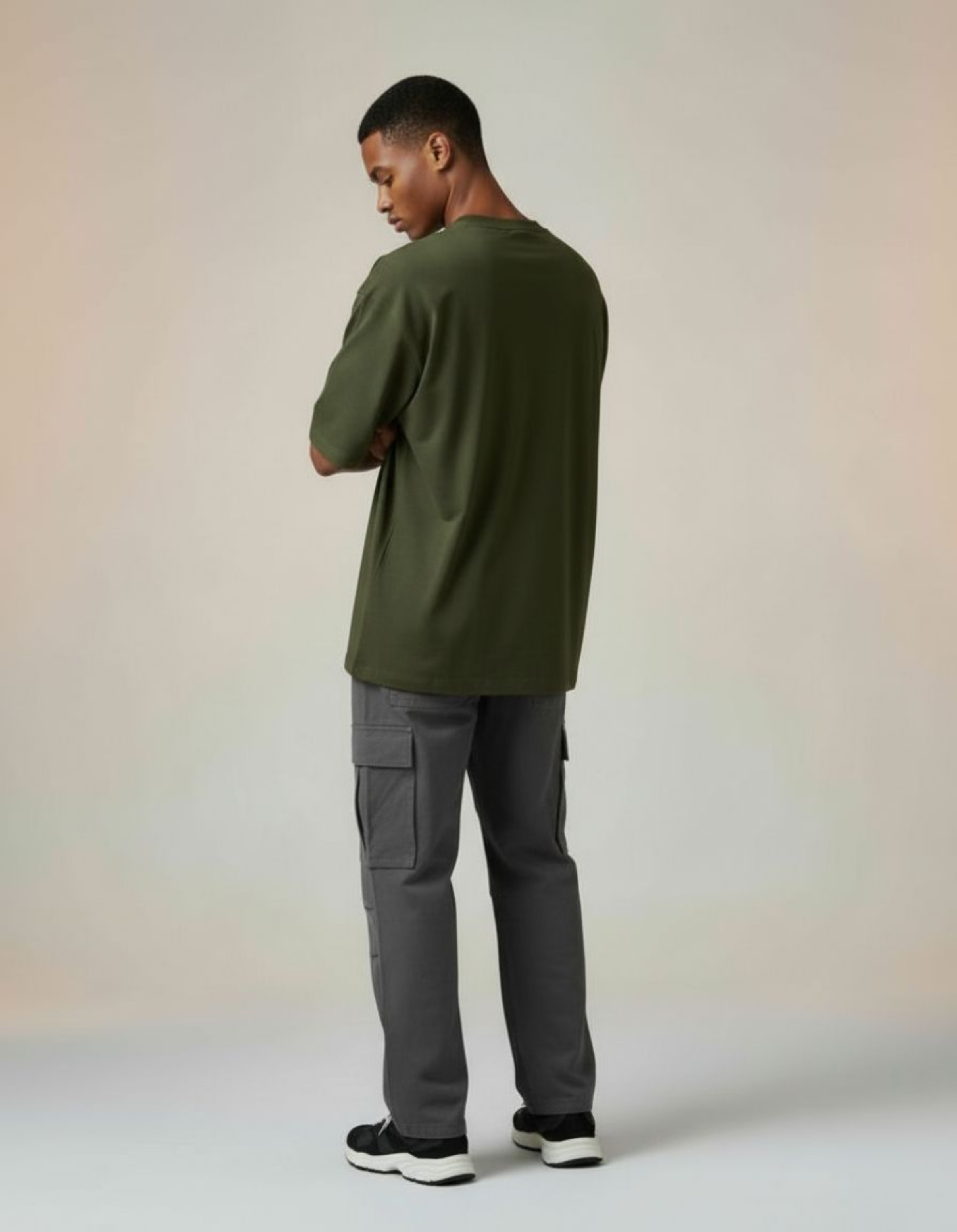 Solid Olive Green Oversized T-Shirt