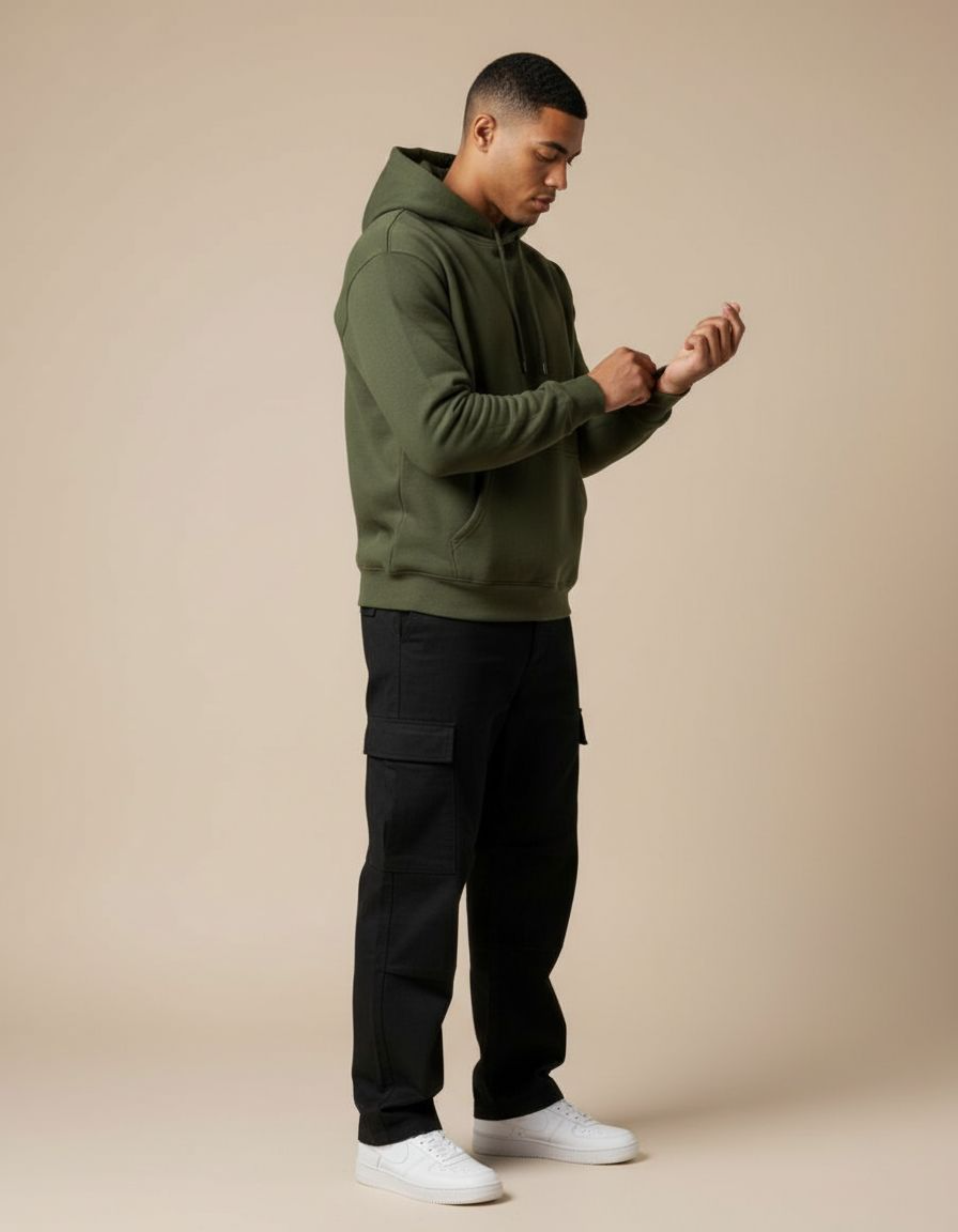 Solid Olive Green Hoodie