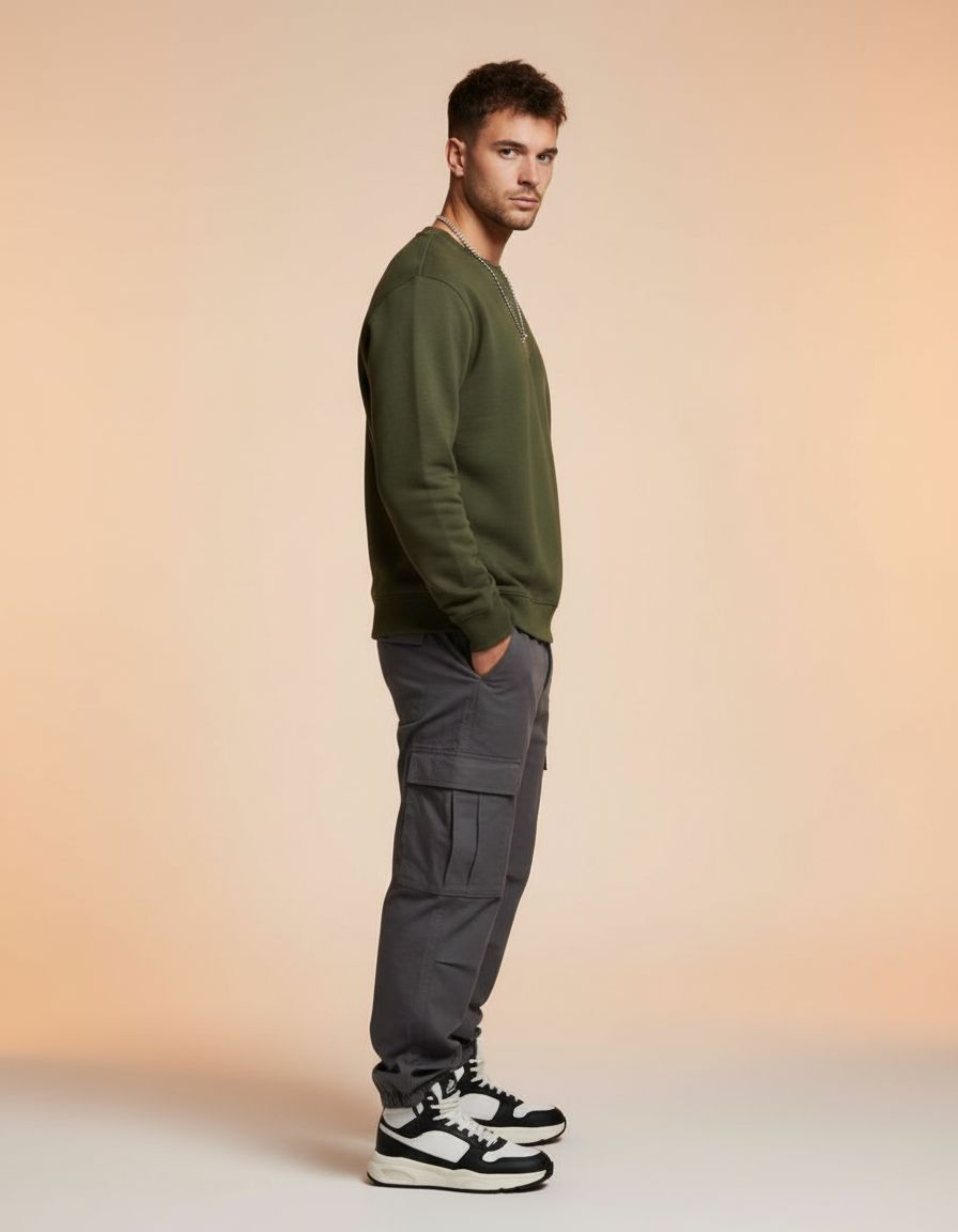 Solid Olive Green Sweatshirt