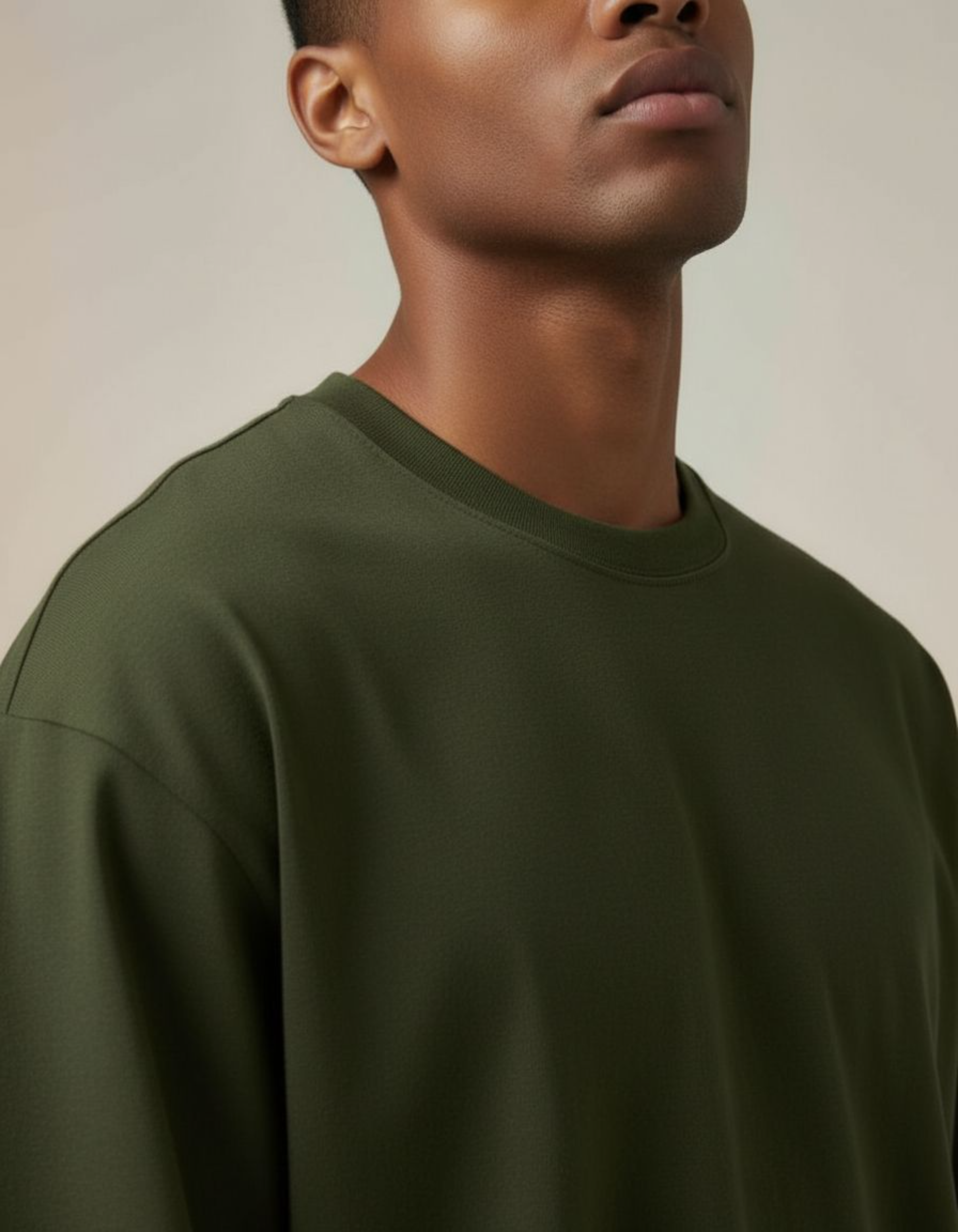 Solid Olive Green Oversized T-Shirt