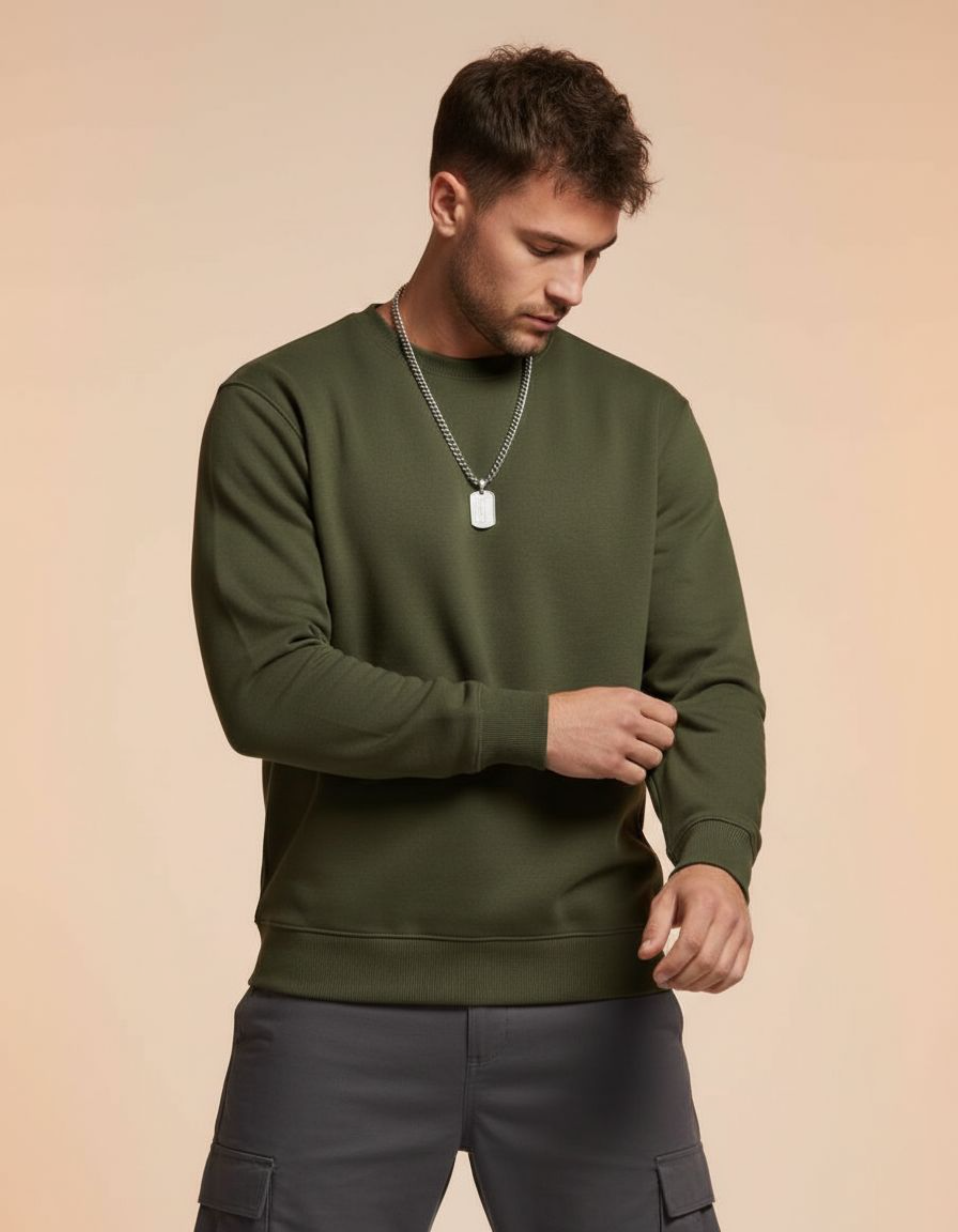 Solid Olive Green Sweatshirt
