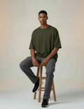 Solid Olive Green Oversized T-Shirt