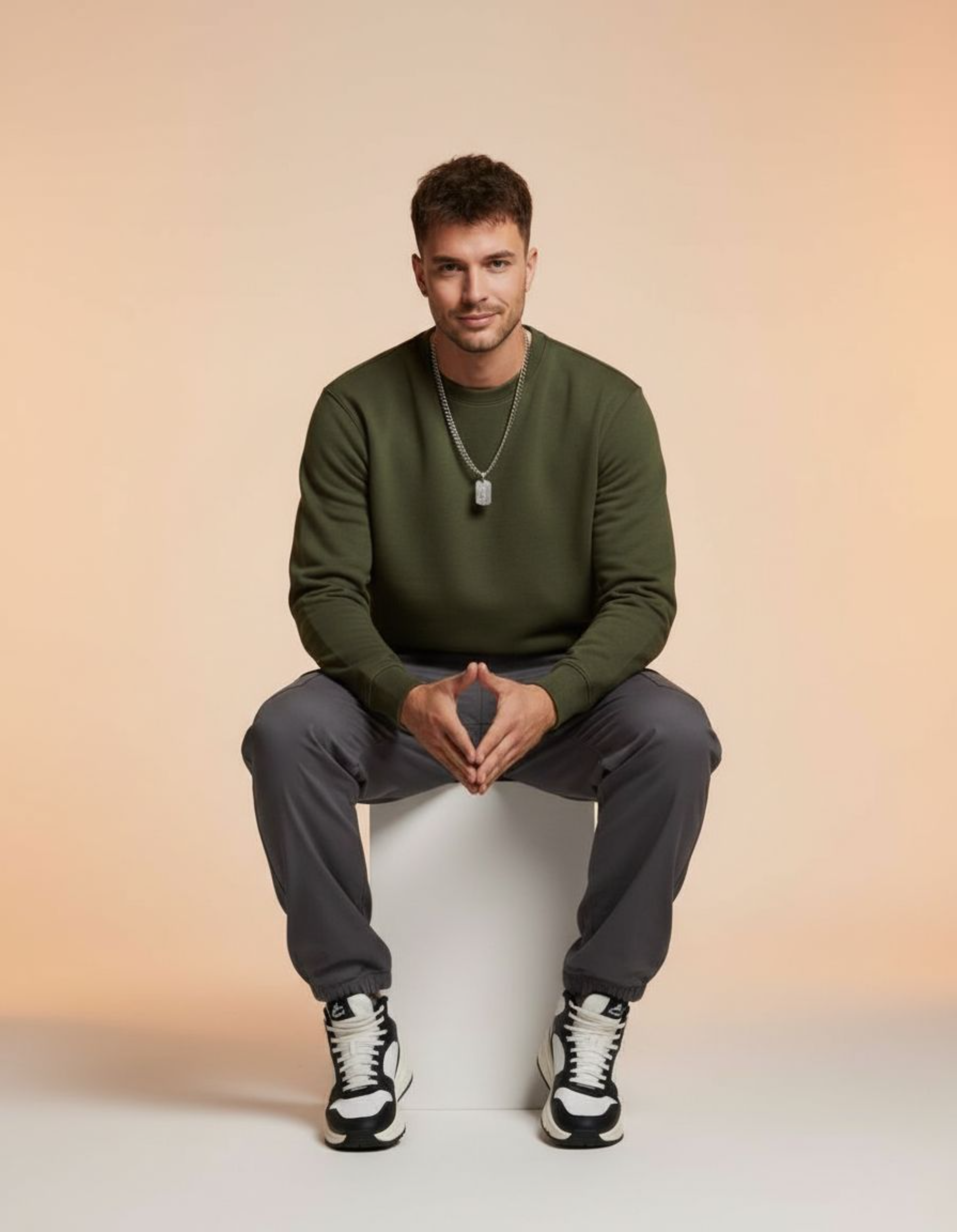 Solid Olive Green Sweatshirt