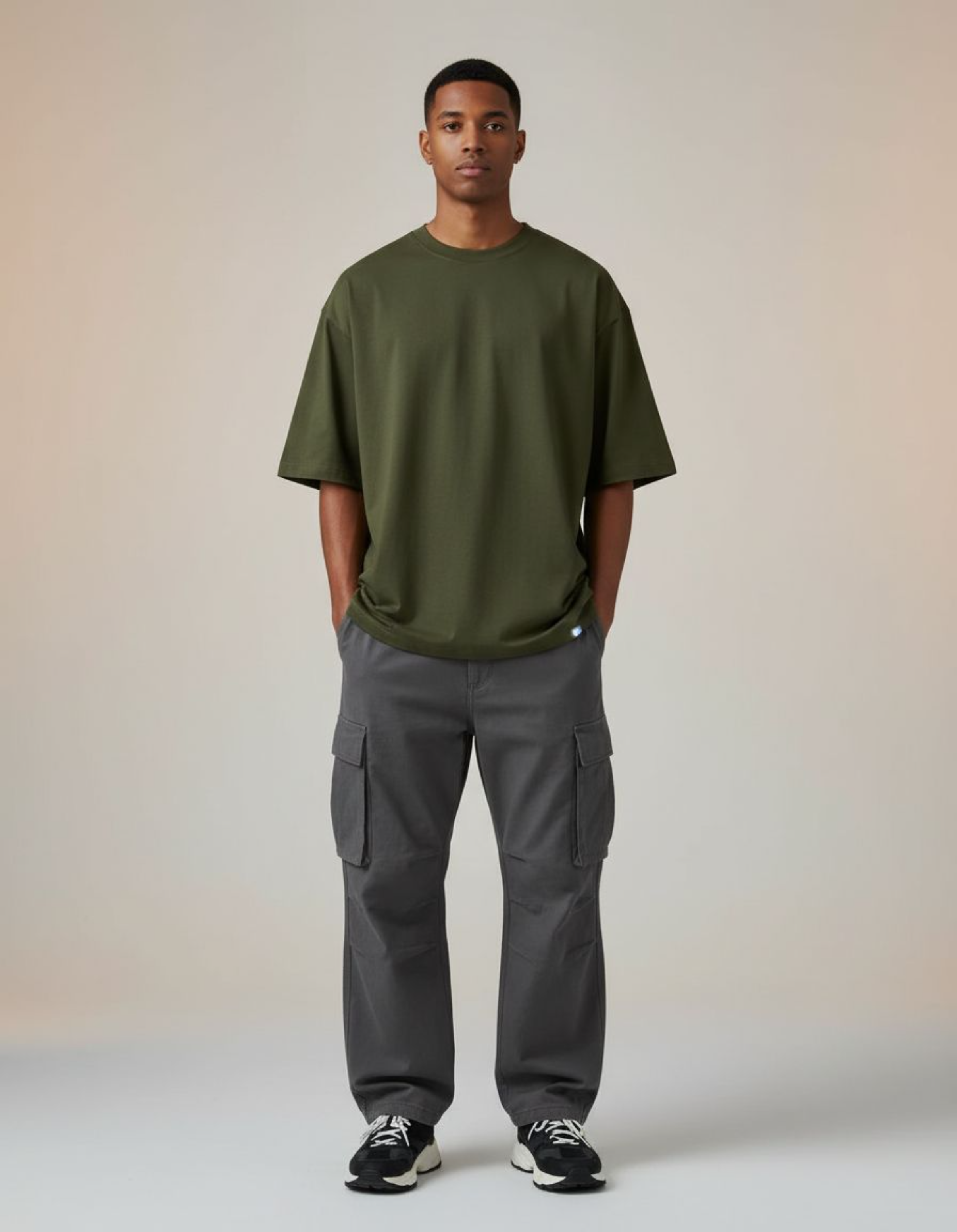 Solid Olive Green Oversized T-Shirt