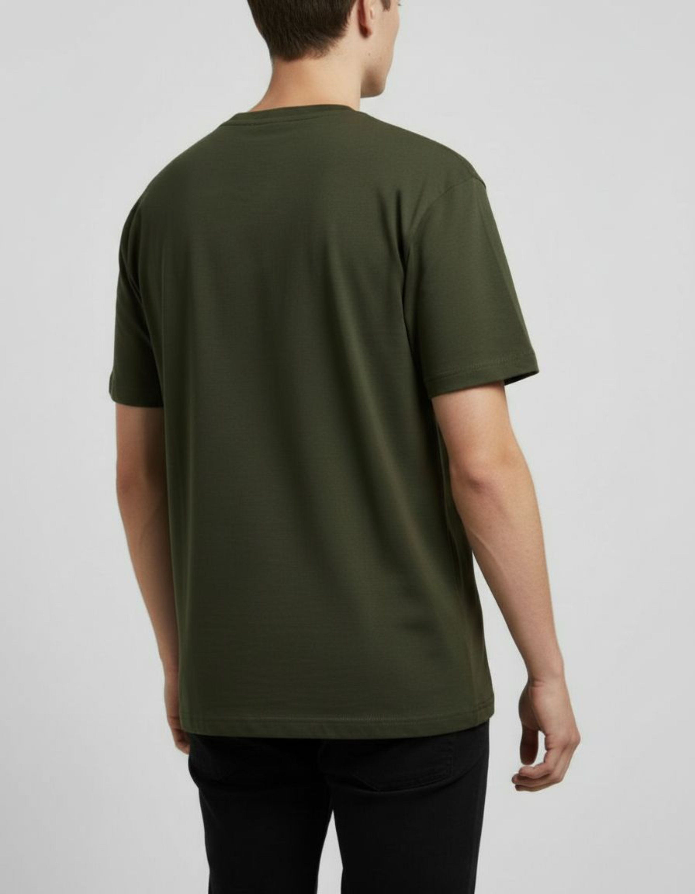 Solid Olive Green Regular Fit T-Shirt